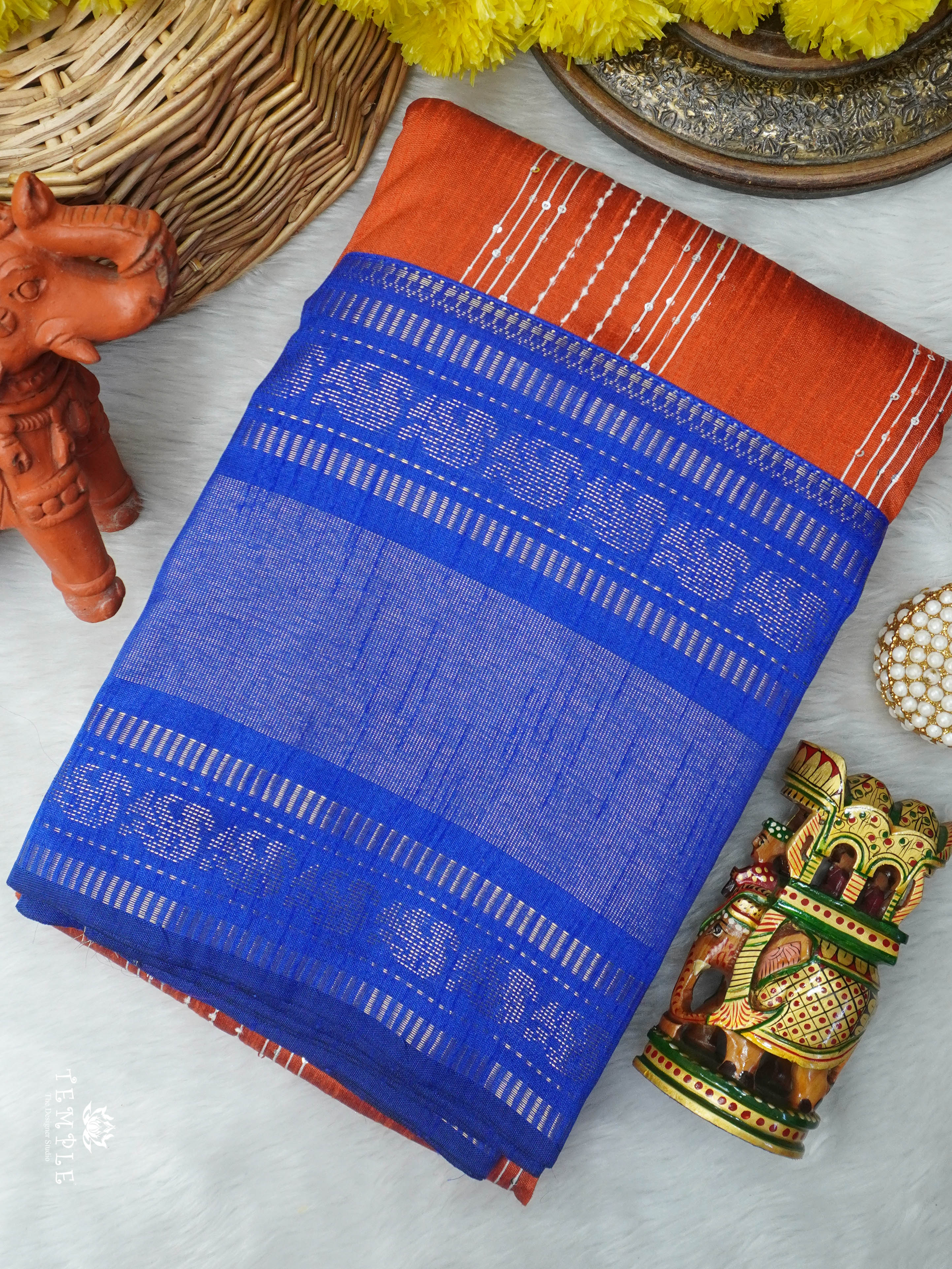 Raw Silk Saree With Sequins Work | TTDS3035