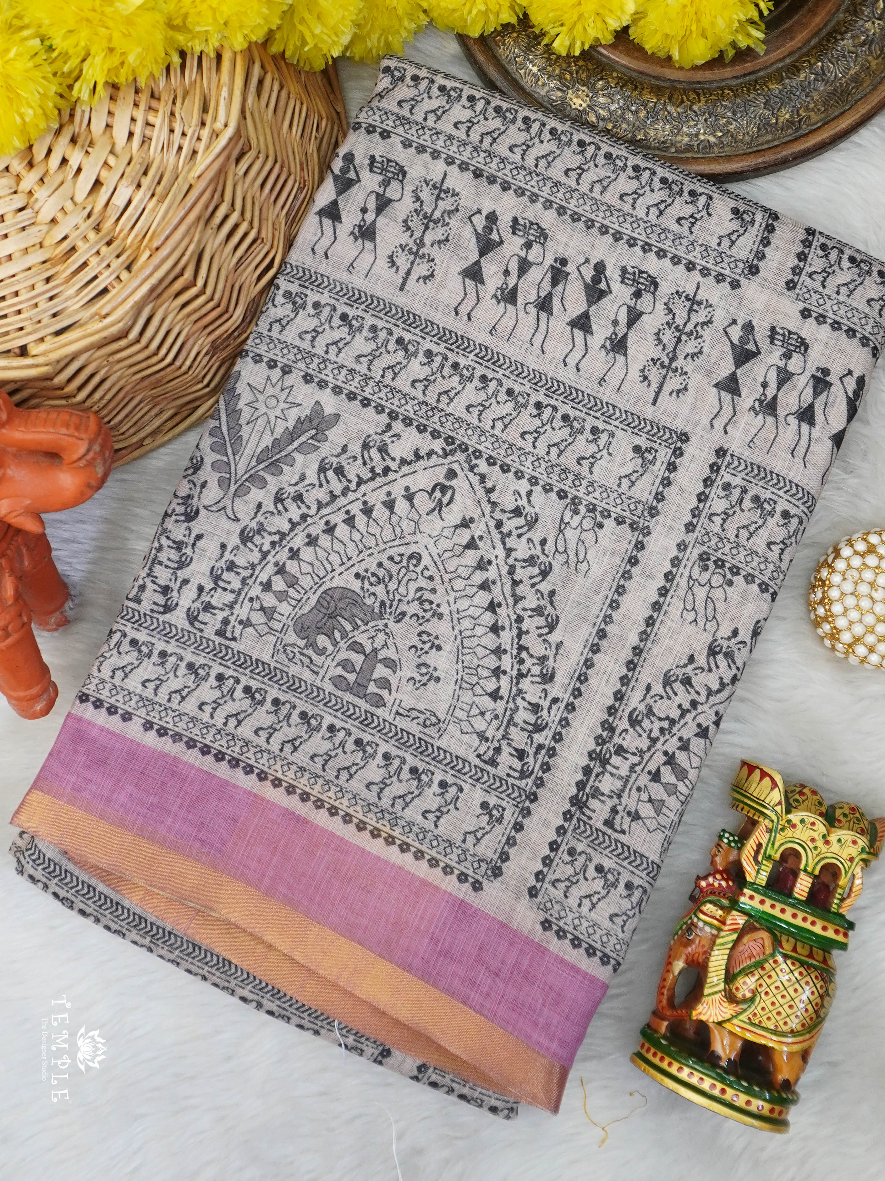 Linen Cotton Saree | TTDS3045