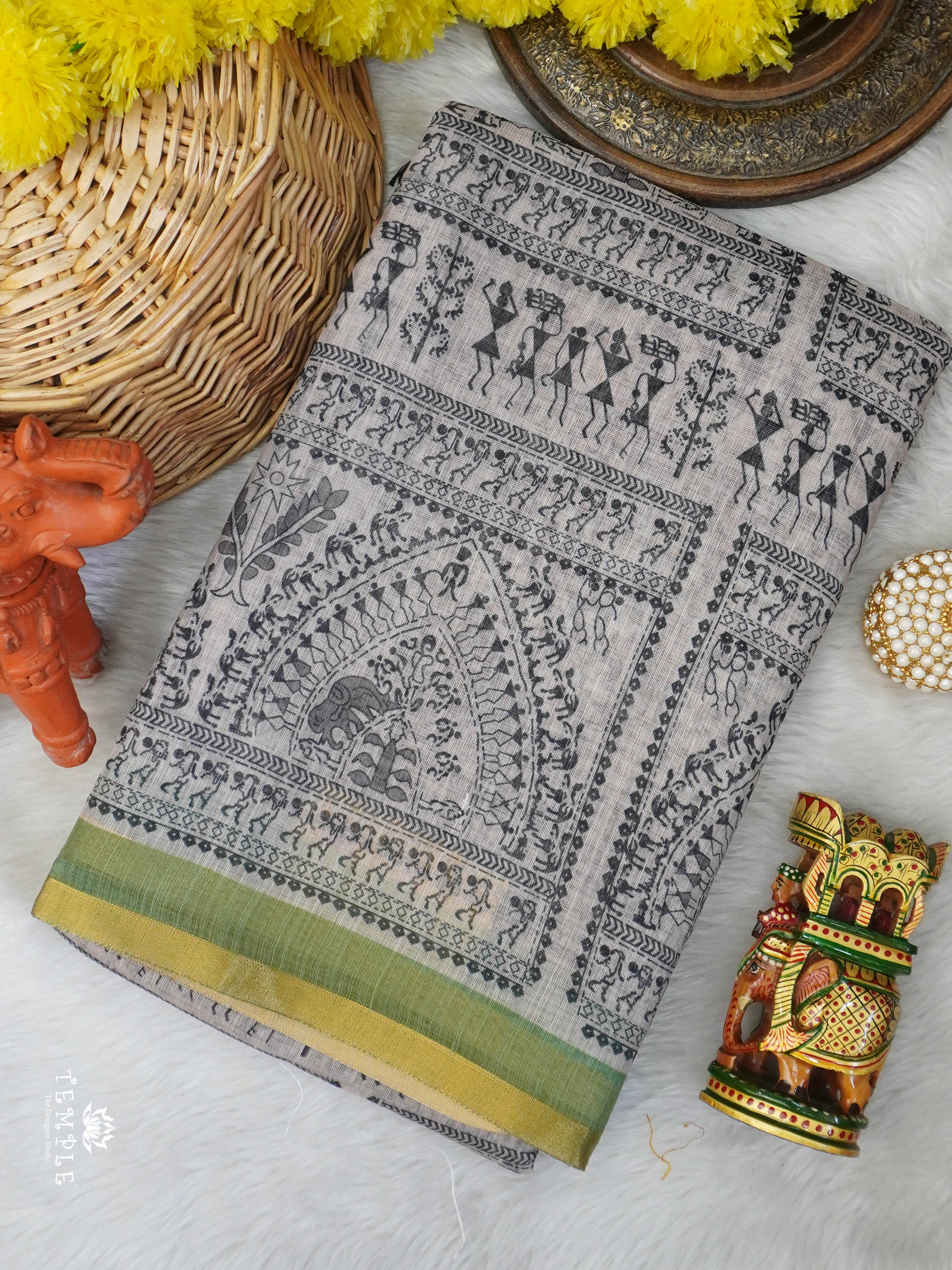 Linen Cotton Saree | TTDS3045