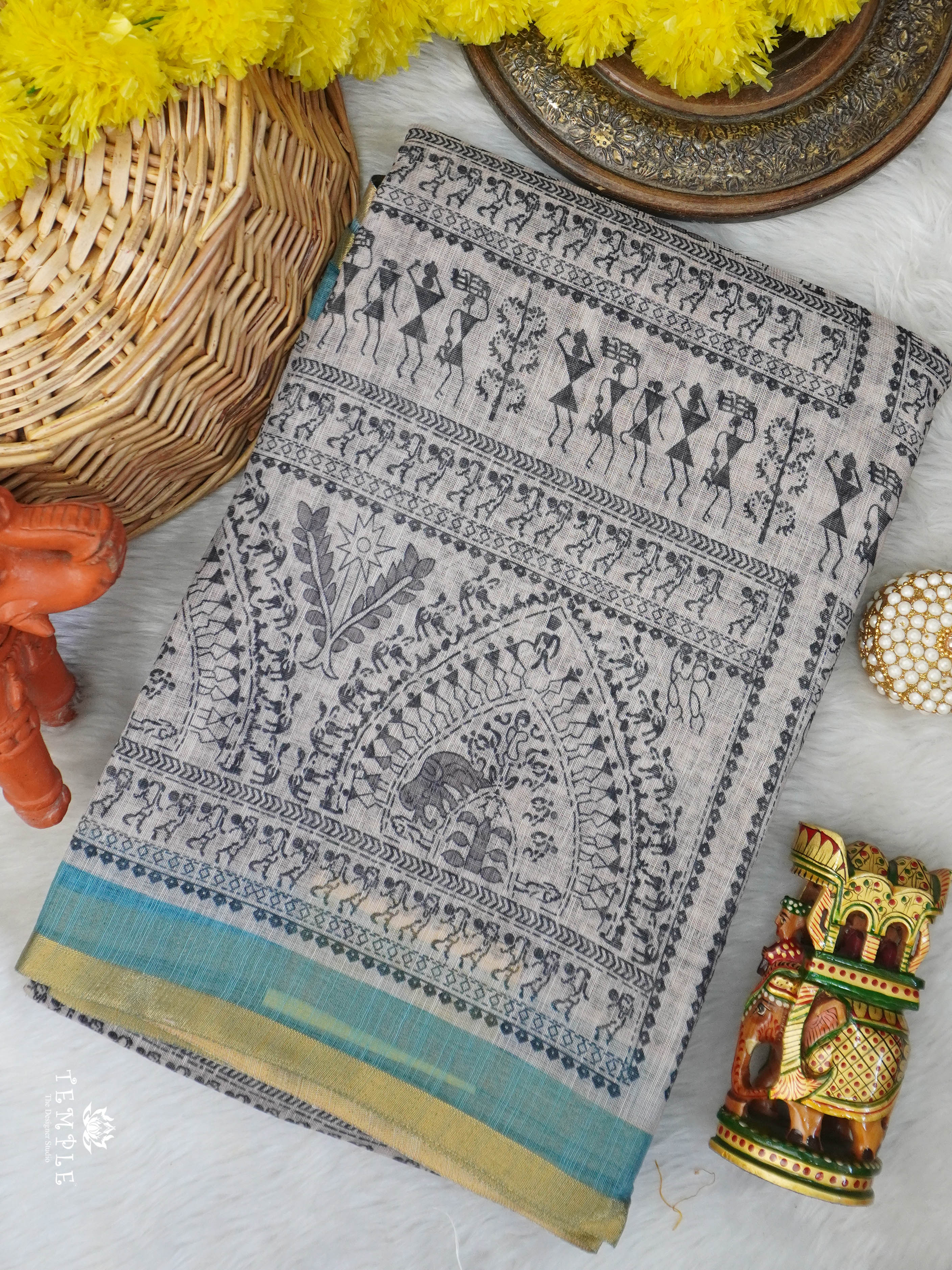 Linen Cotton Saree | TTDS3045