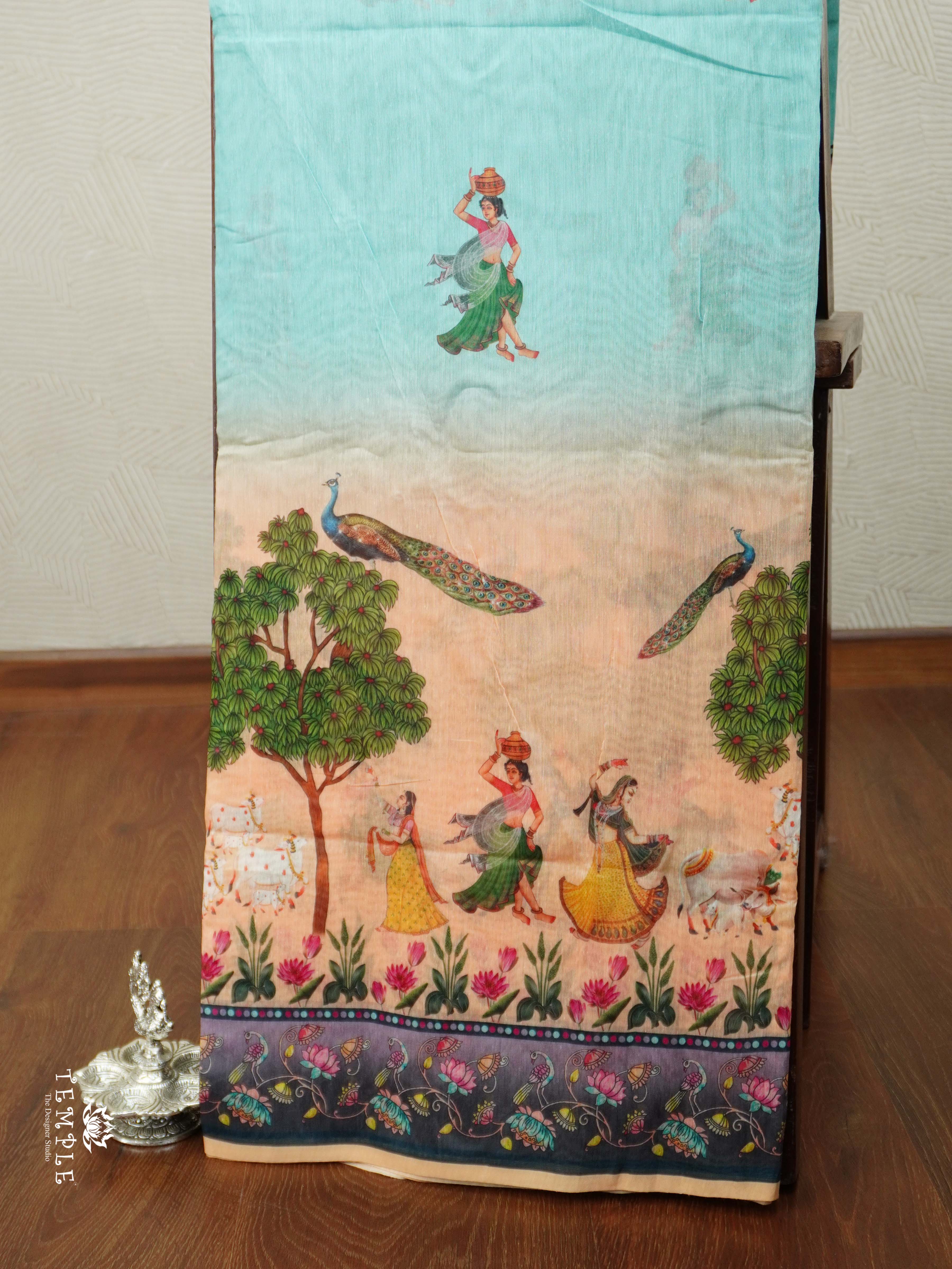 Varnika Printed Chanderi Cotton Saree | TTDS2098