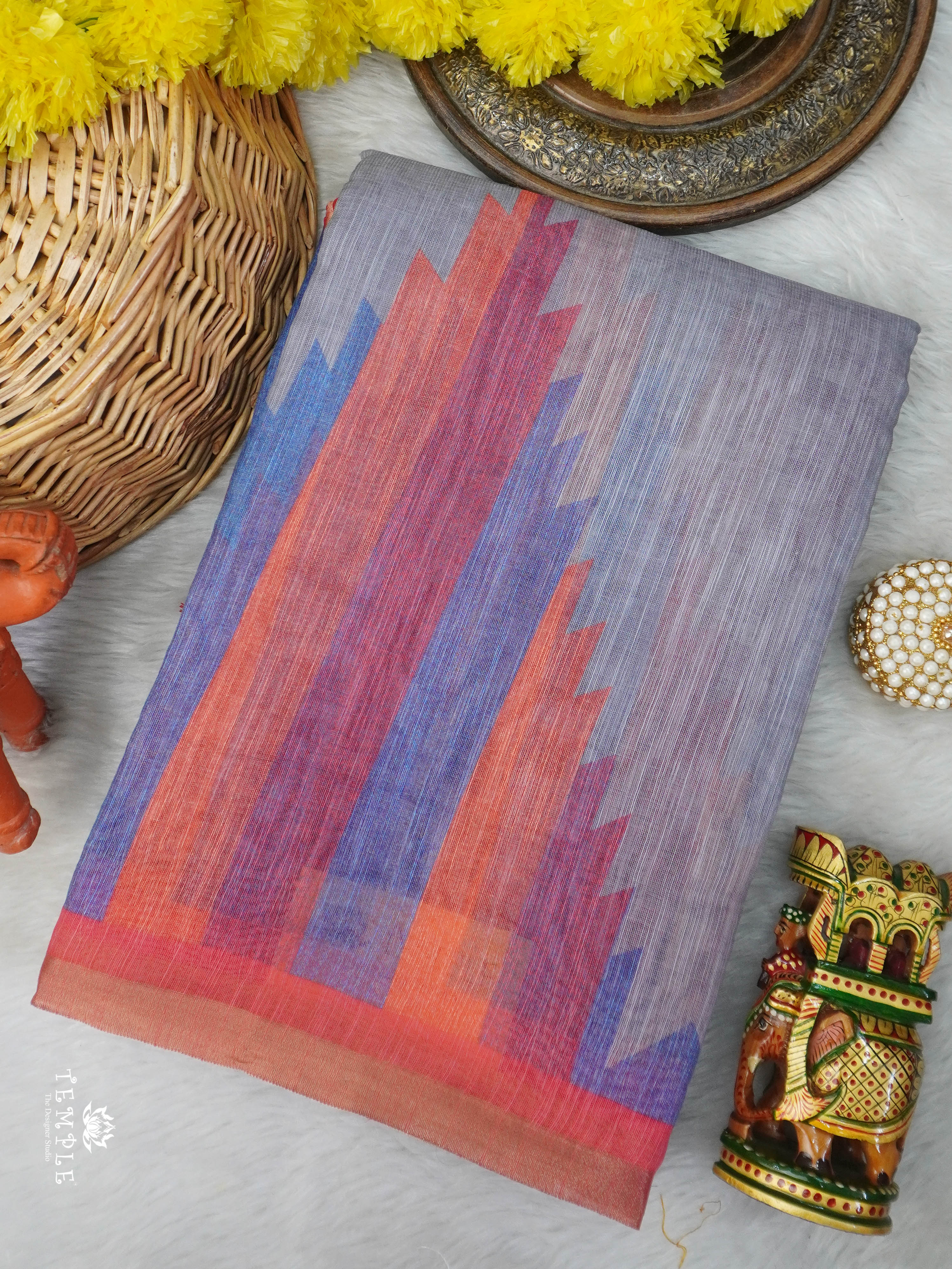 Linen Cotton Saree | TTDS3046