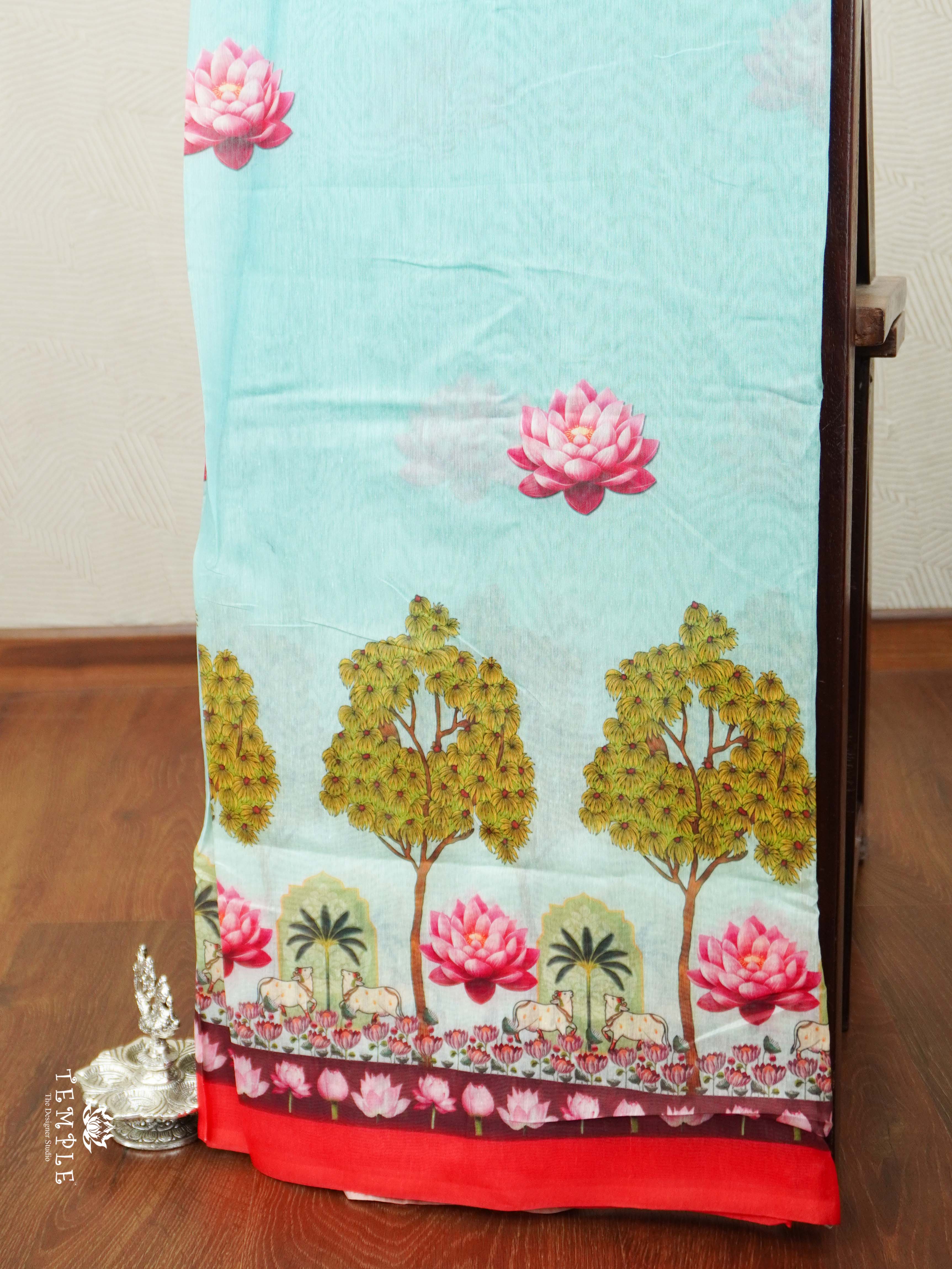 Varnika Printed Chanderi Cotton Saree | TTDS2098