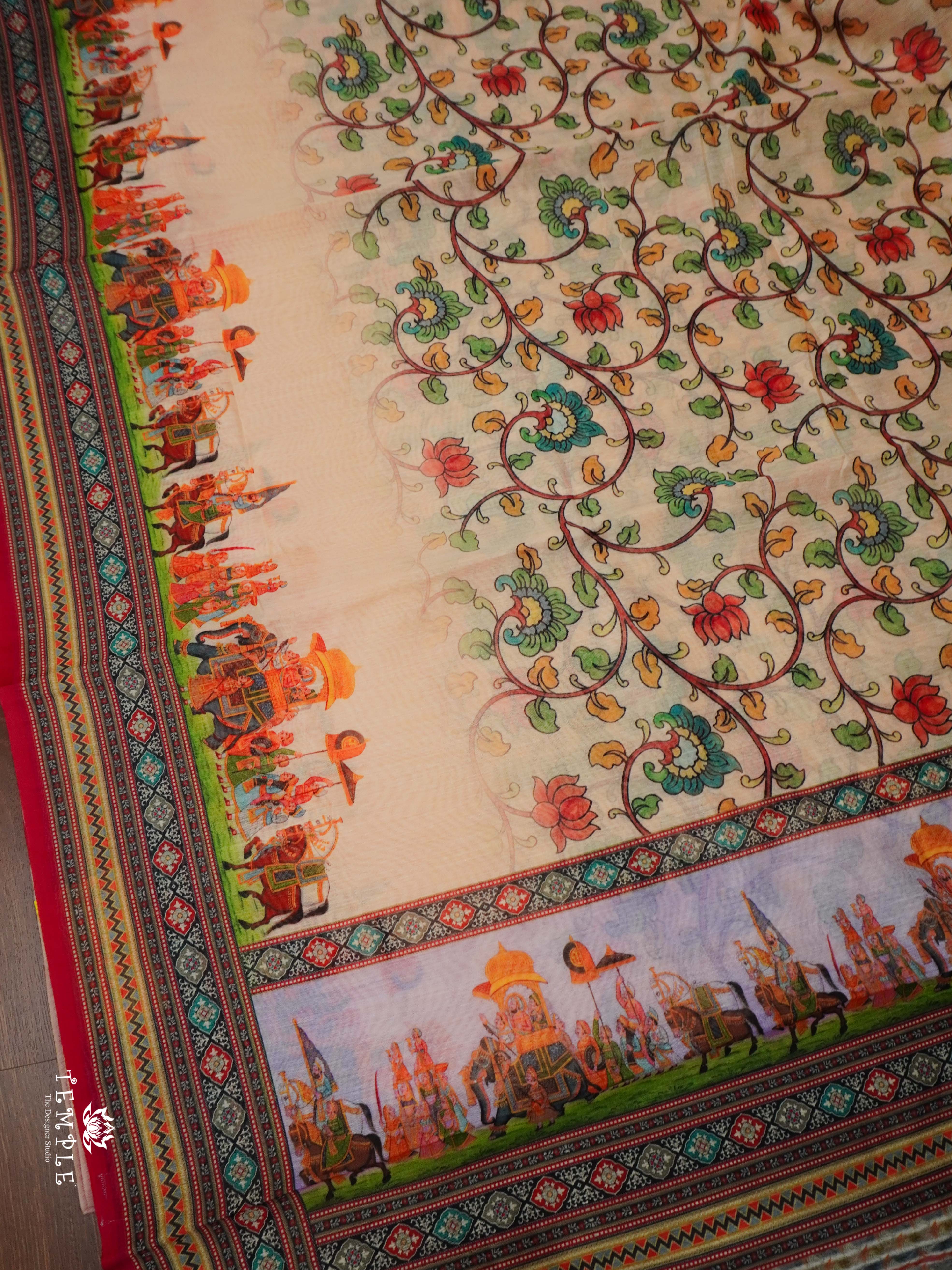 Varnika Printed Chanderi Cotton Saree | TTDS2098