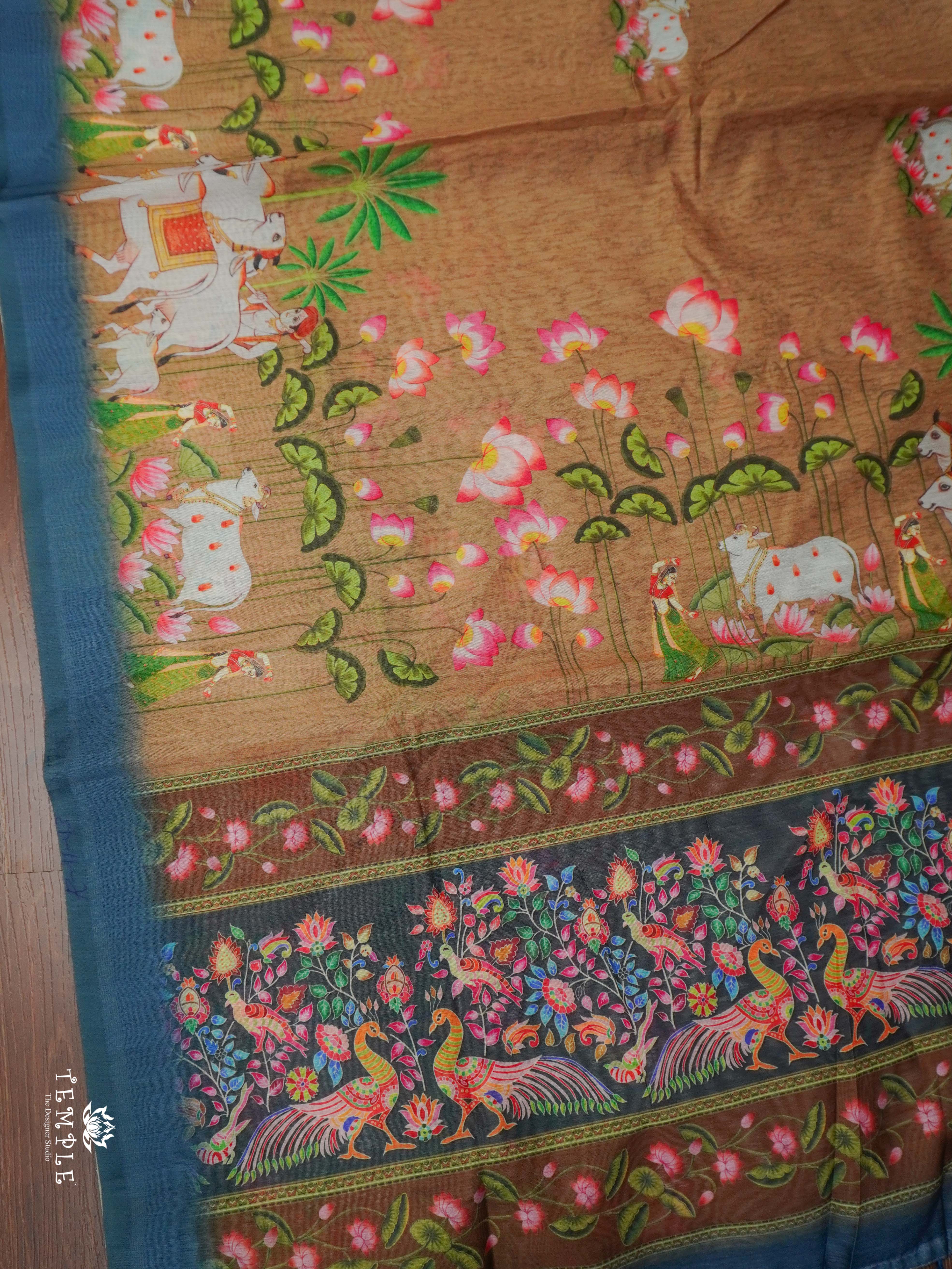 Varnika Printed Chanderi Cotton Saree | TTDS2098