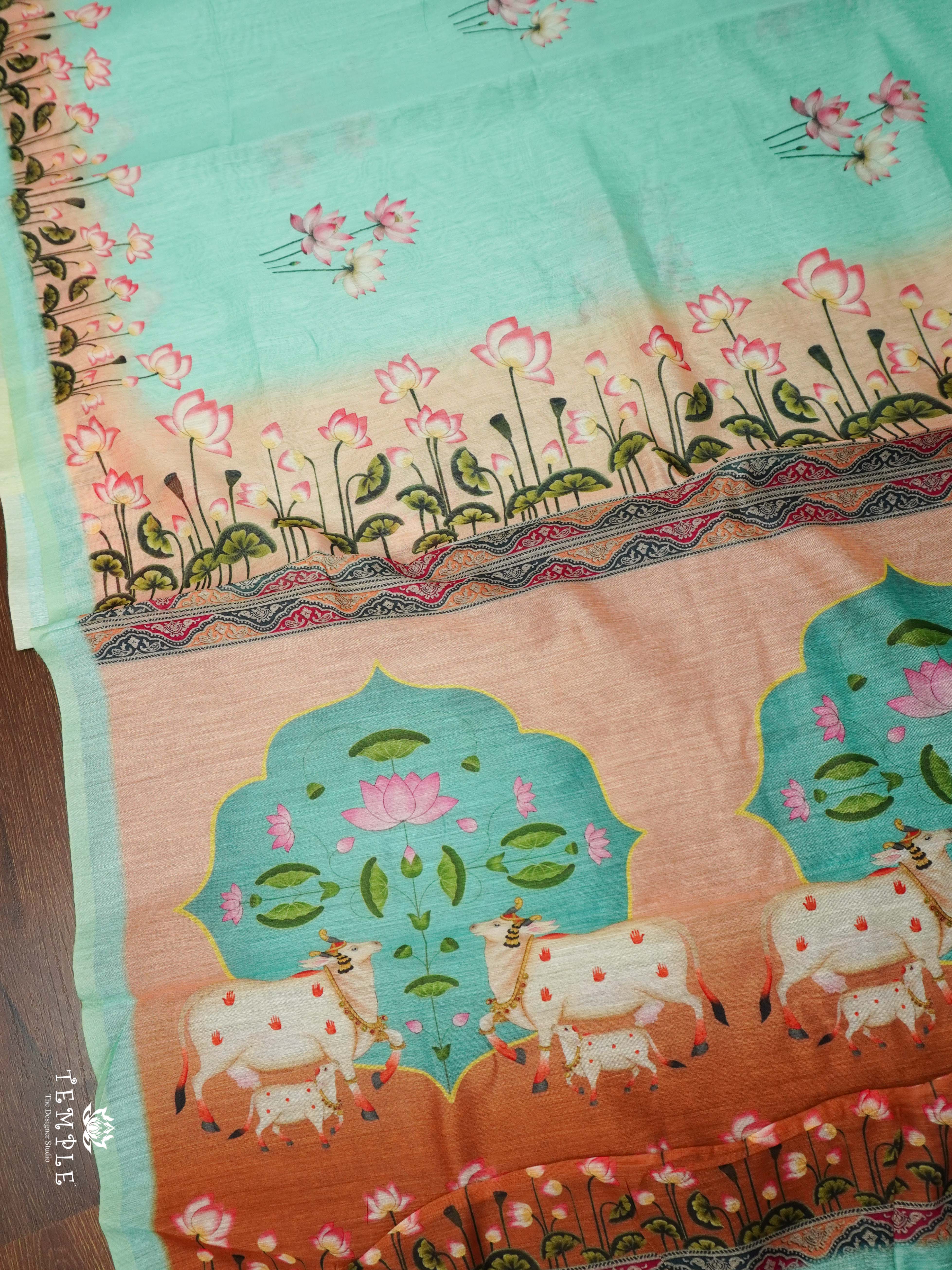 Varnika Printed Chanderi Cotton Saree | TTDS2098