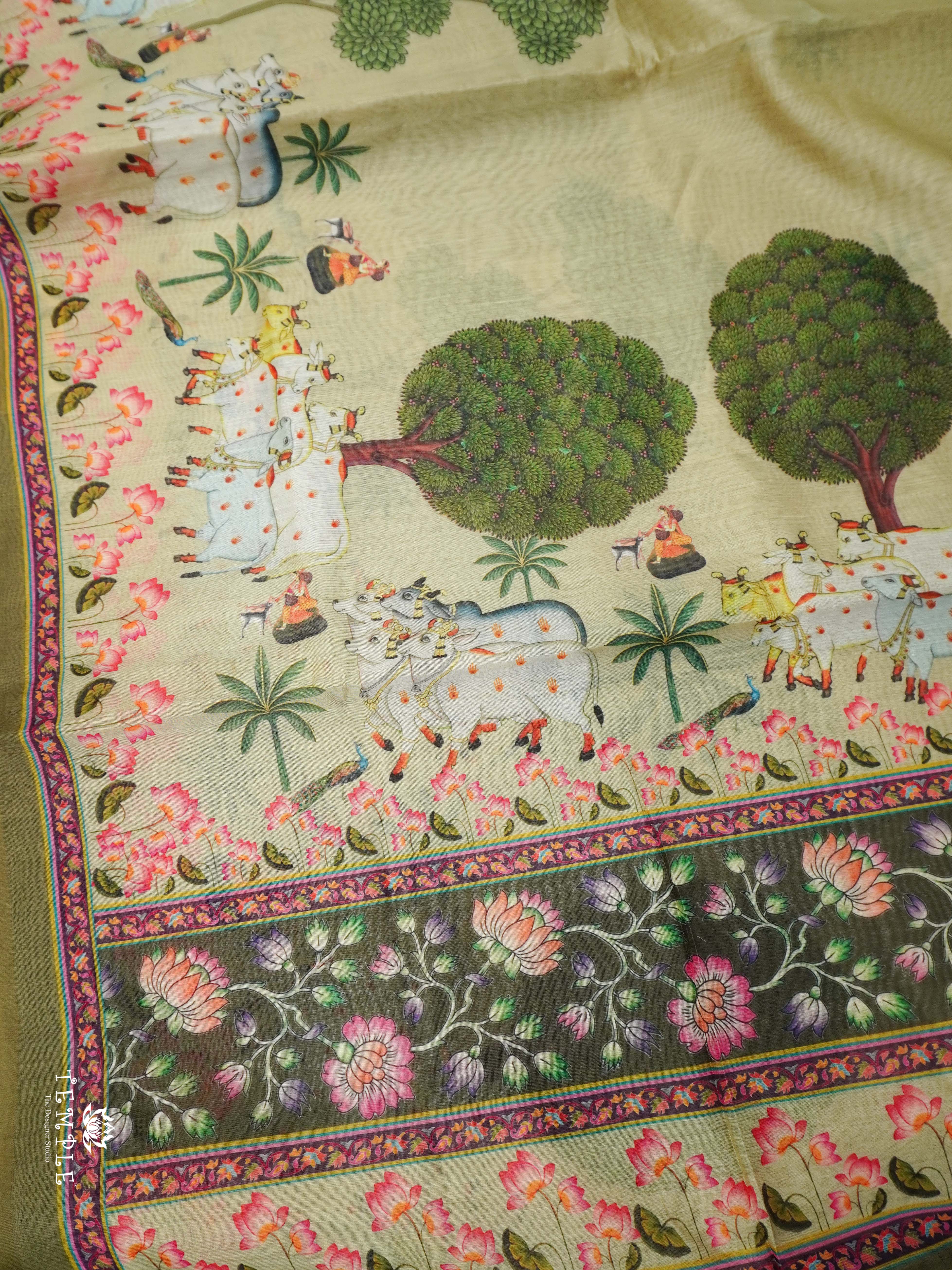 Varnika Printed Chanderi Cotton Saree | TTDS2098