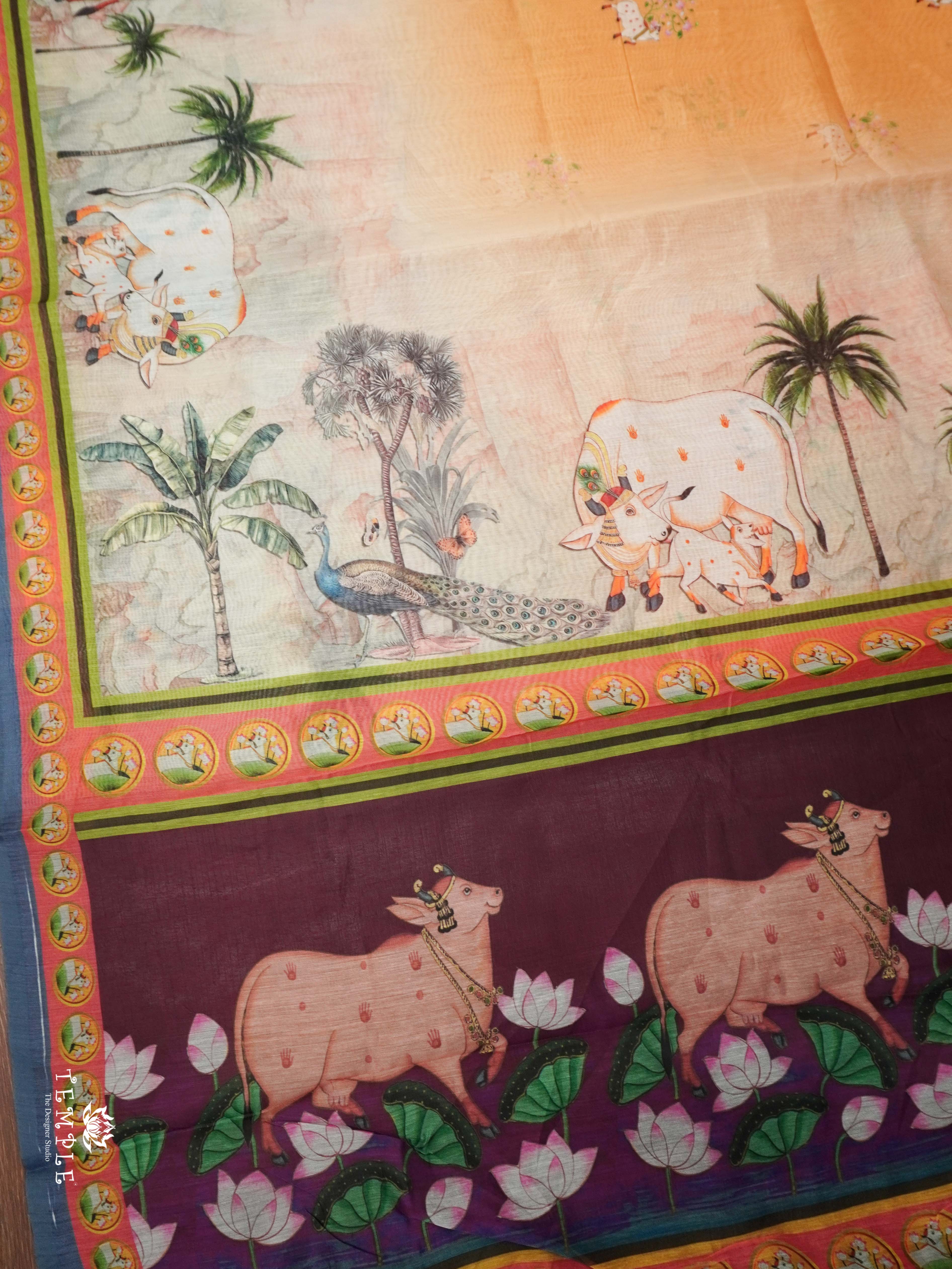 Varnika Printed Chanderi Cotton Saree | TTDS2098