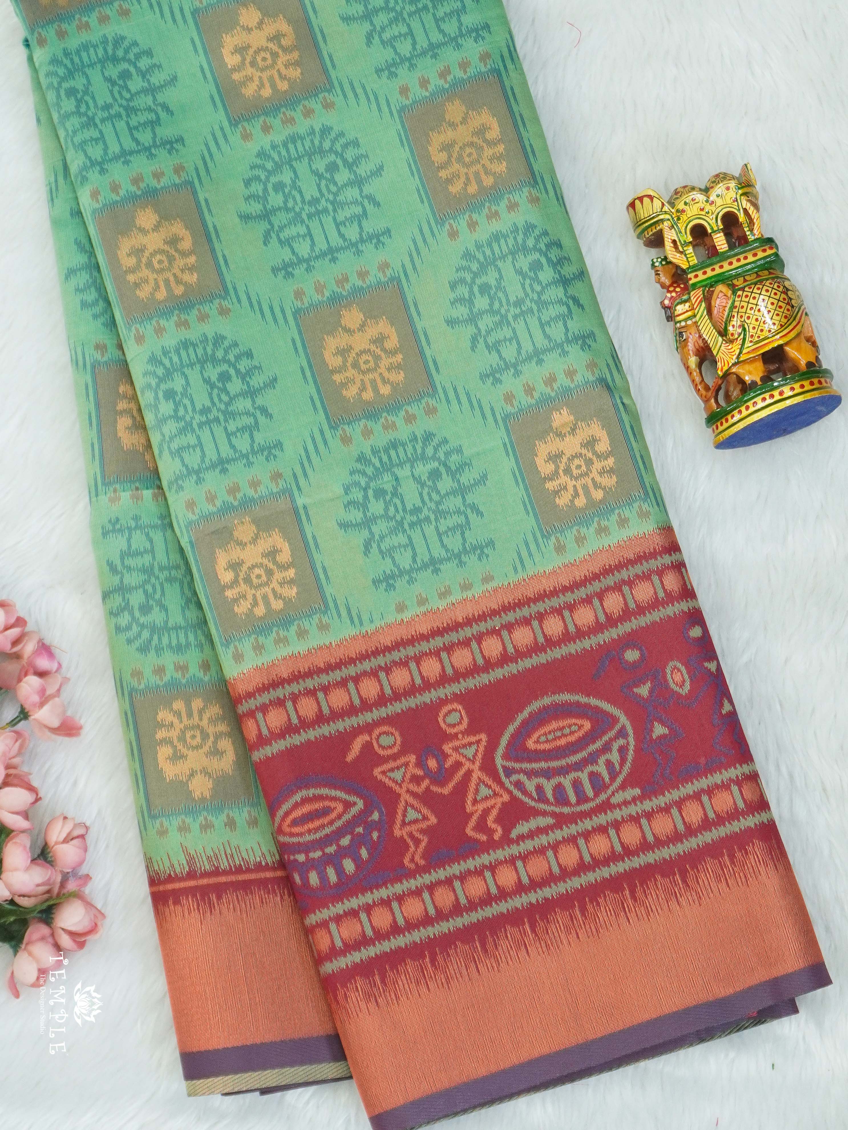 Warli Printed Art Silk Sarees | TTDS2569 | Design 2