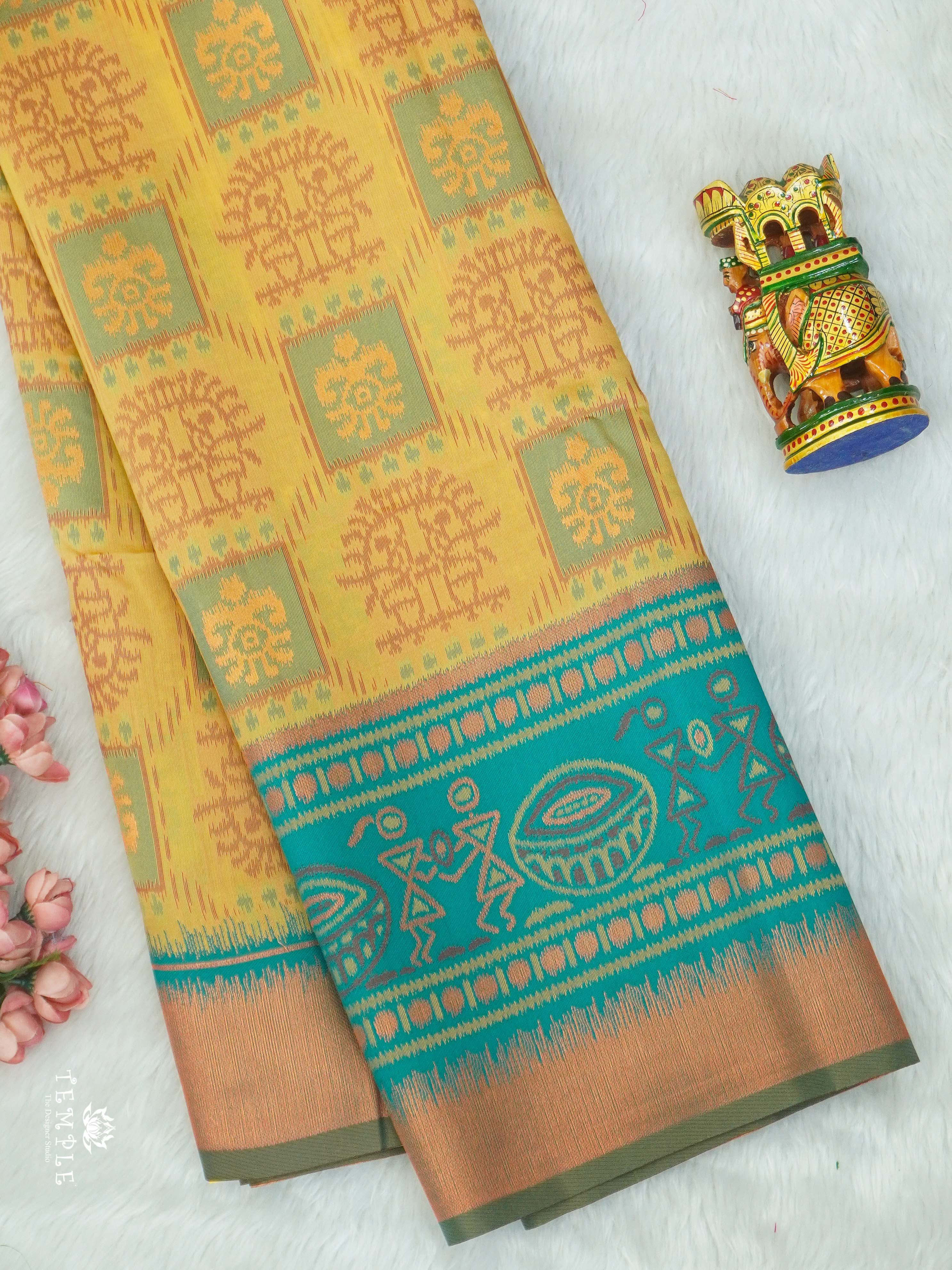 Warli Printed Art Silk Sarees | TTDS2569 | Design 2