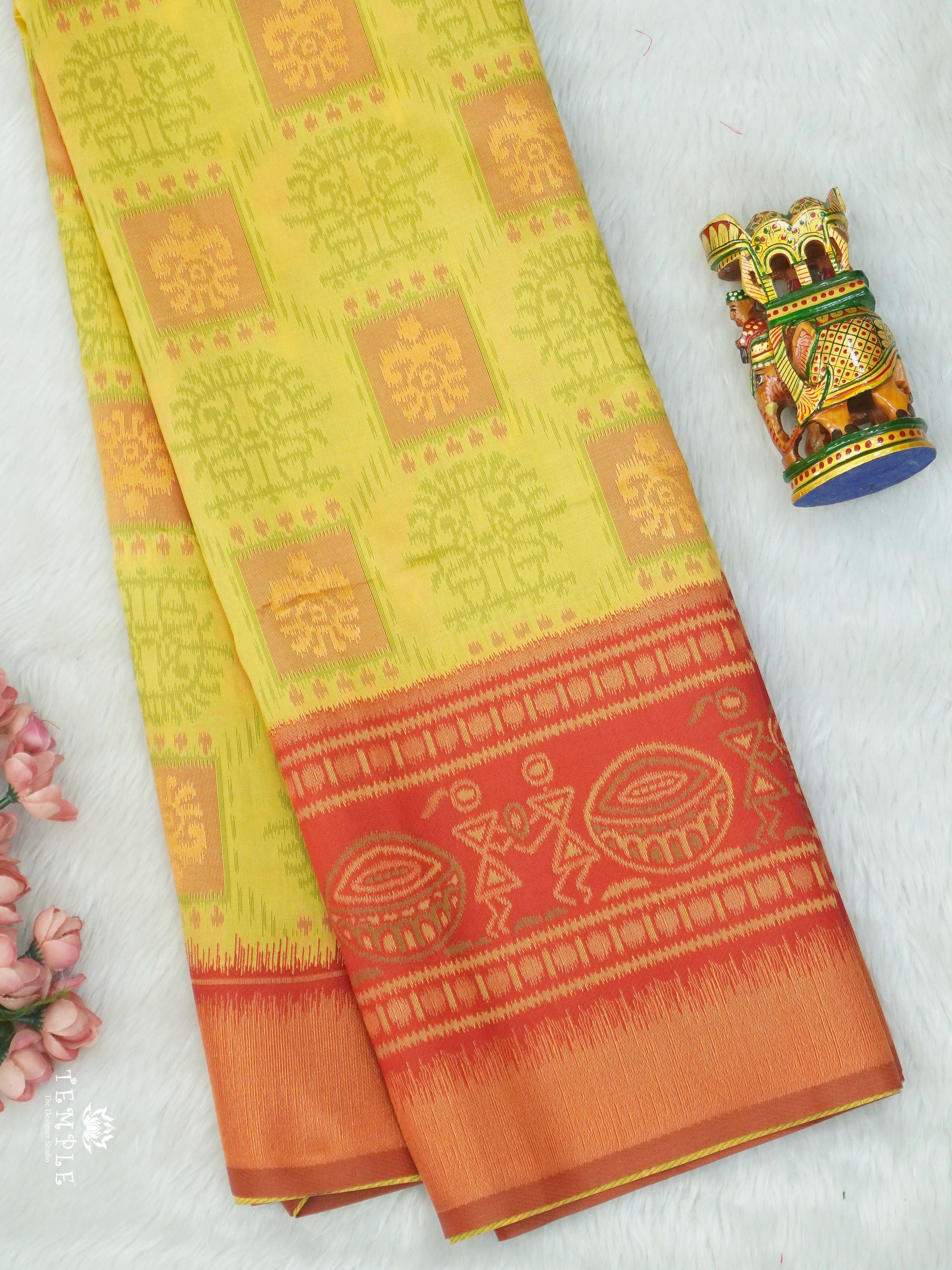 Warli Printed Art Silk Sarees | TTDS2569 | Design 2