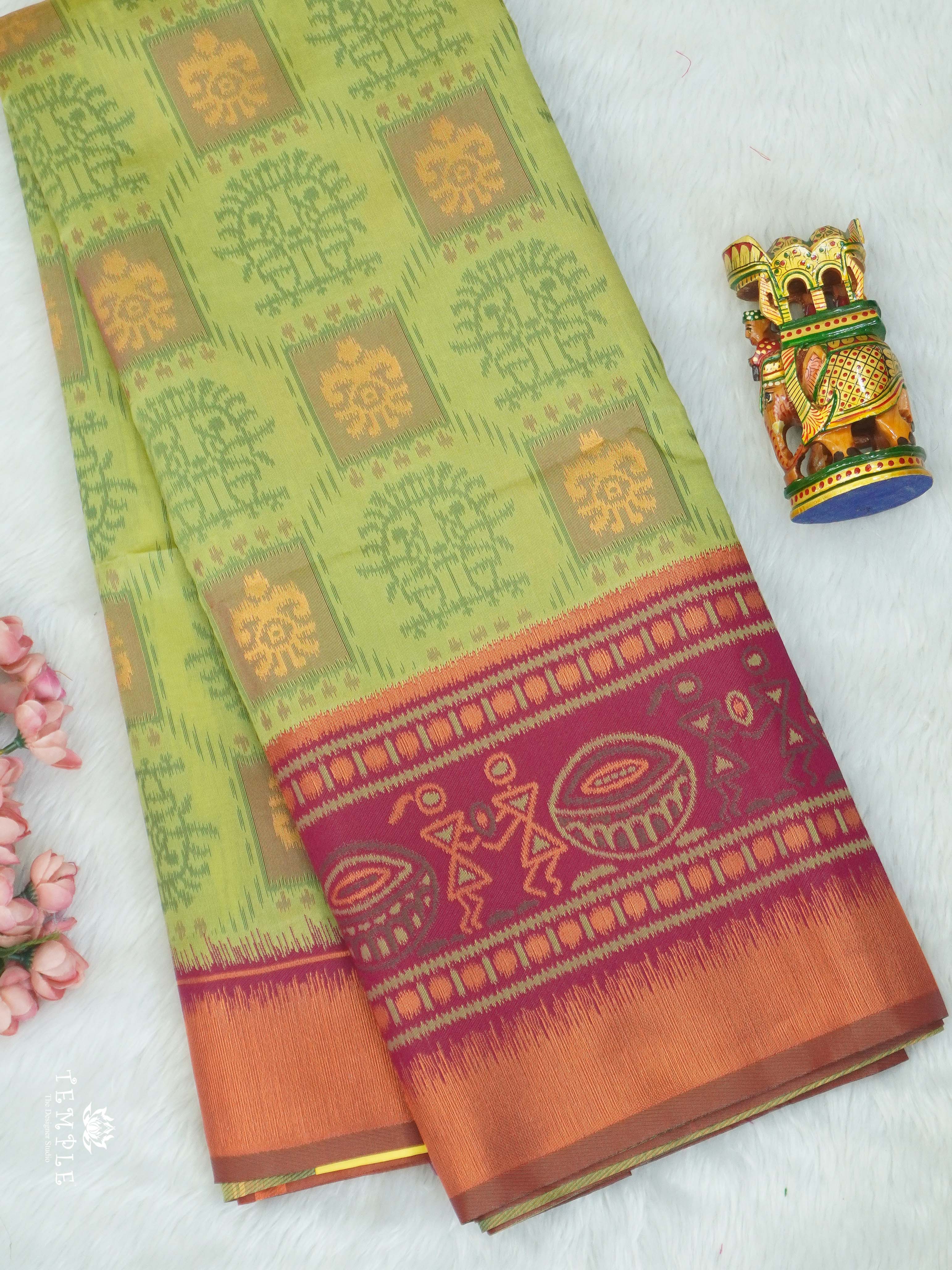Warli Printed Art Silk Sarees | TTDS2569 | Design 2