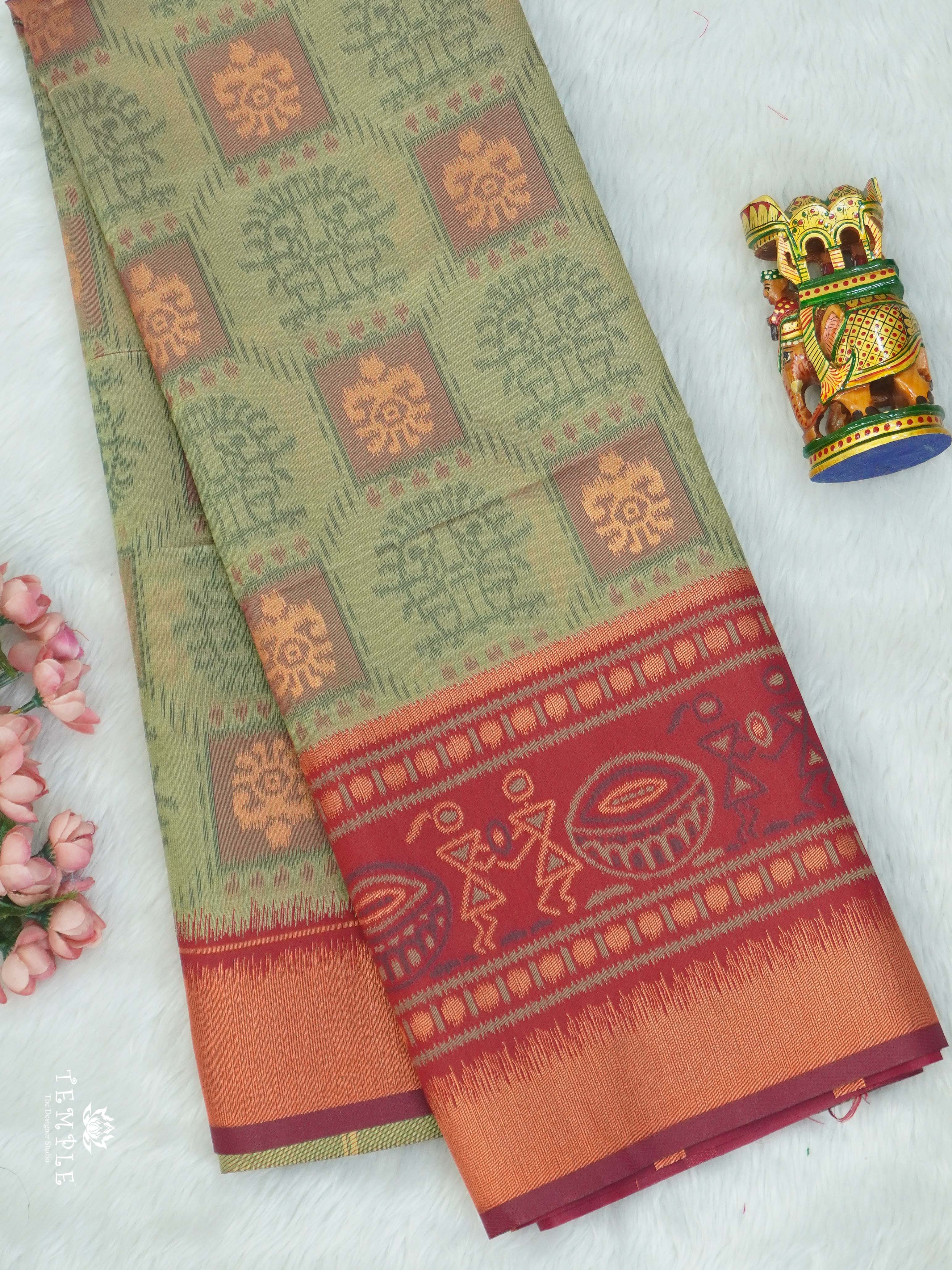 Warli Printed Art Silk Sarees | TTDS2569 | Design 2