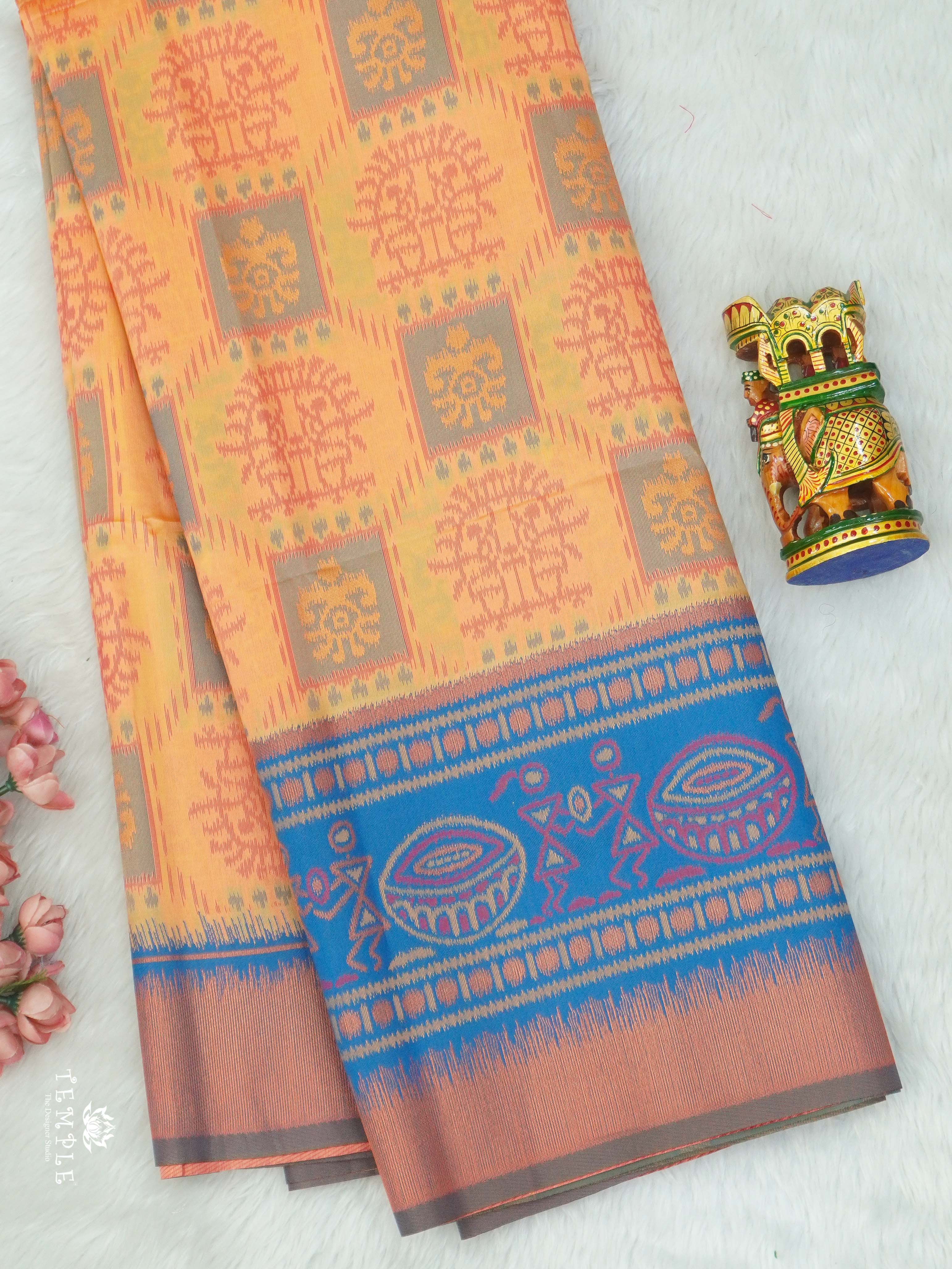 Warli Printed Art Silk Sarees | TTDS2569 | Design 2