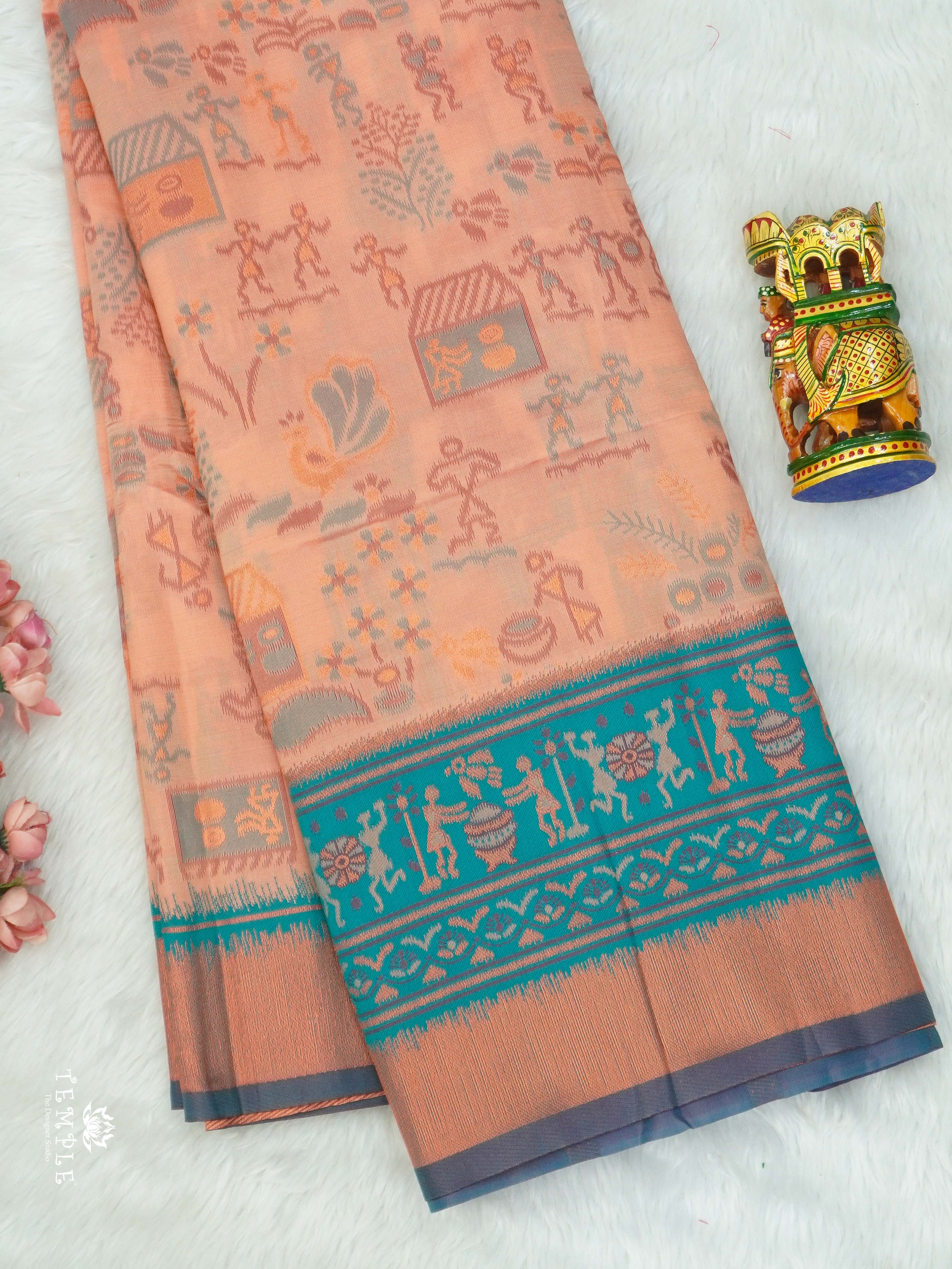 Warli Printed Art Silk Sarees | TTDS2570 | Design 3