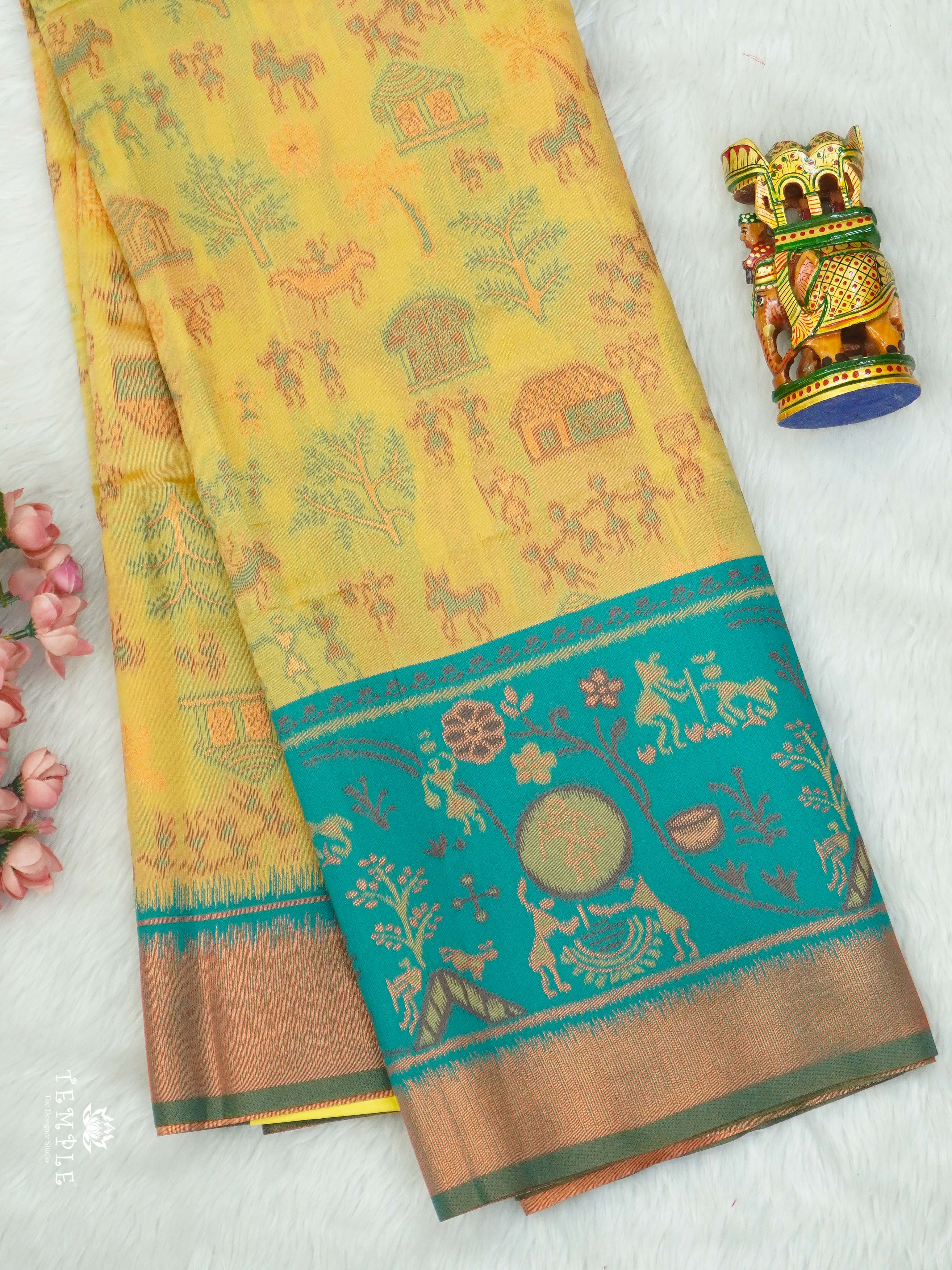 Warli Printed Art Silk Sarees | TTDS2571 | Design 4