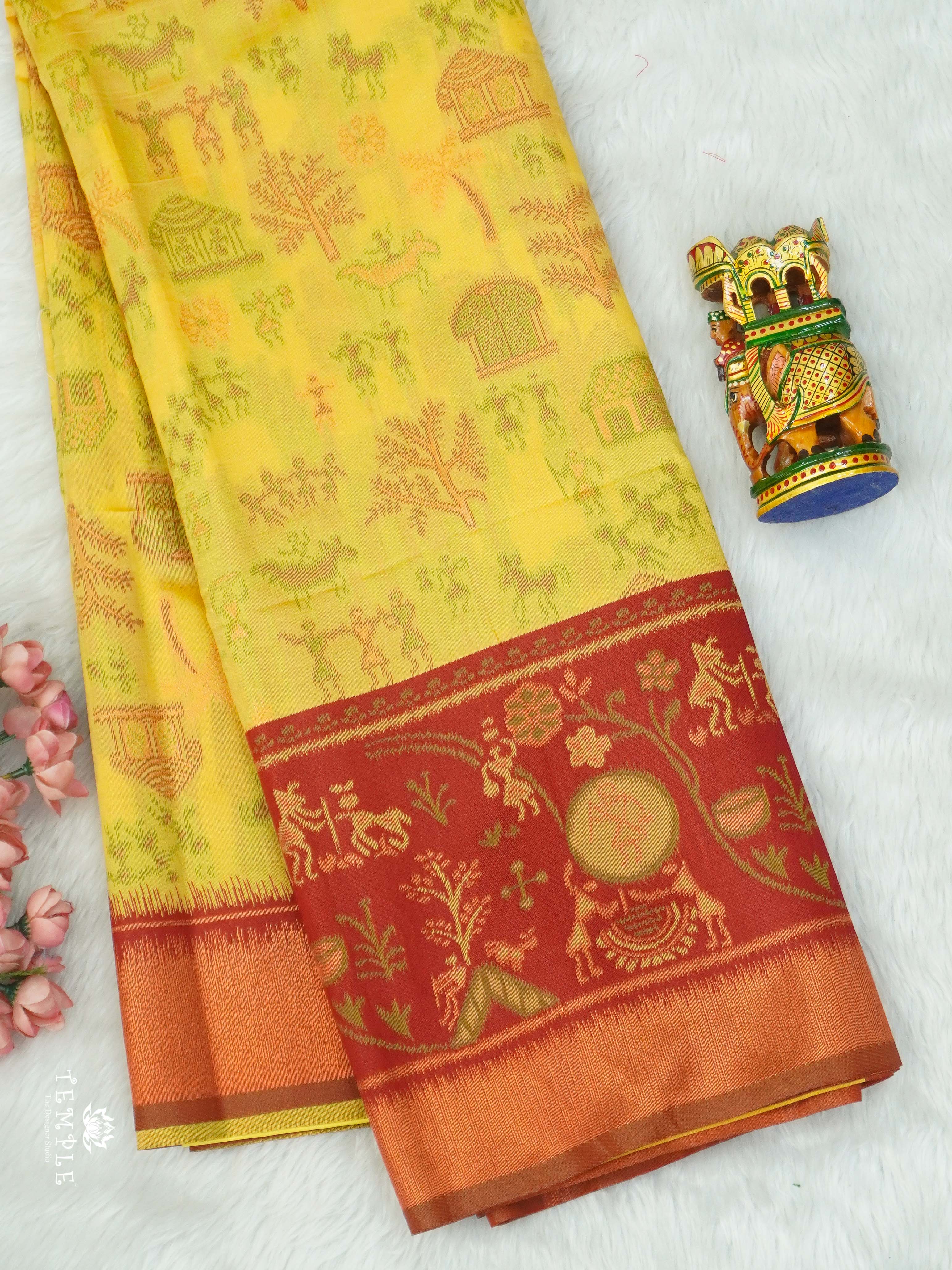 Warli Printed Art Silk Sarees | TTDS2571 | Design 4