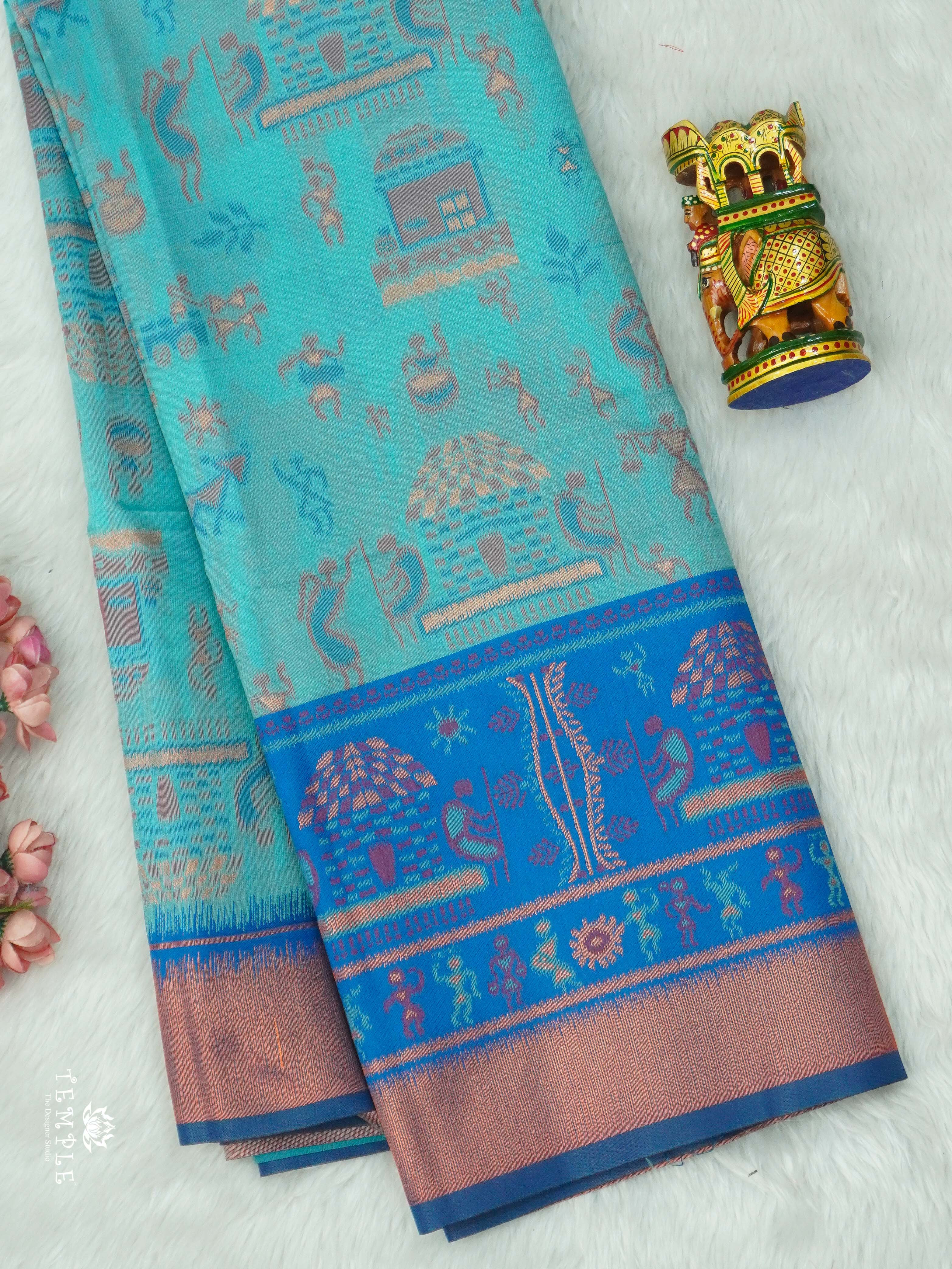 Warli Printed Art Silk Sarees | TTDS2582 | Design 6