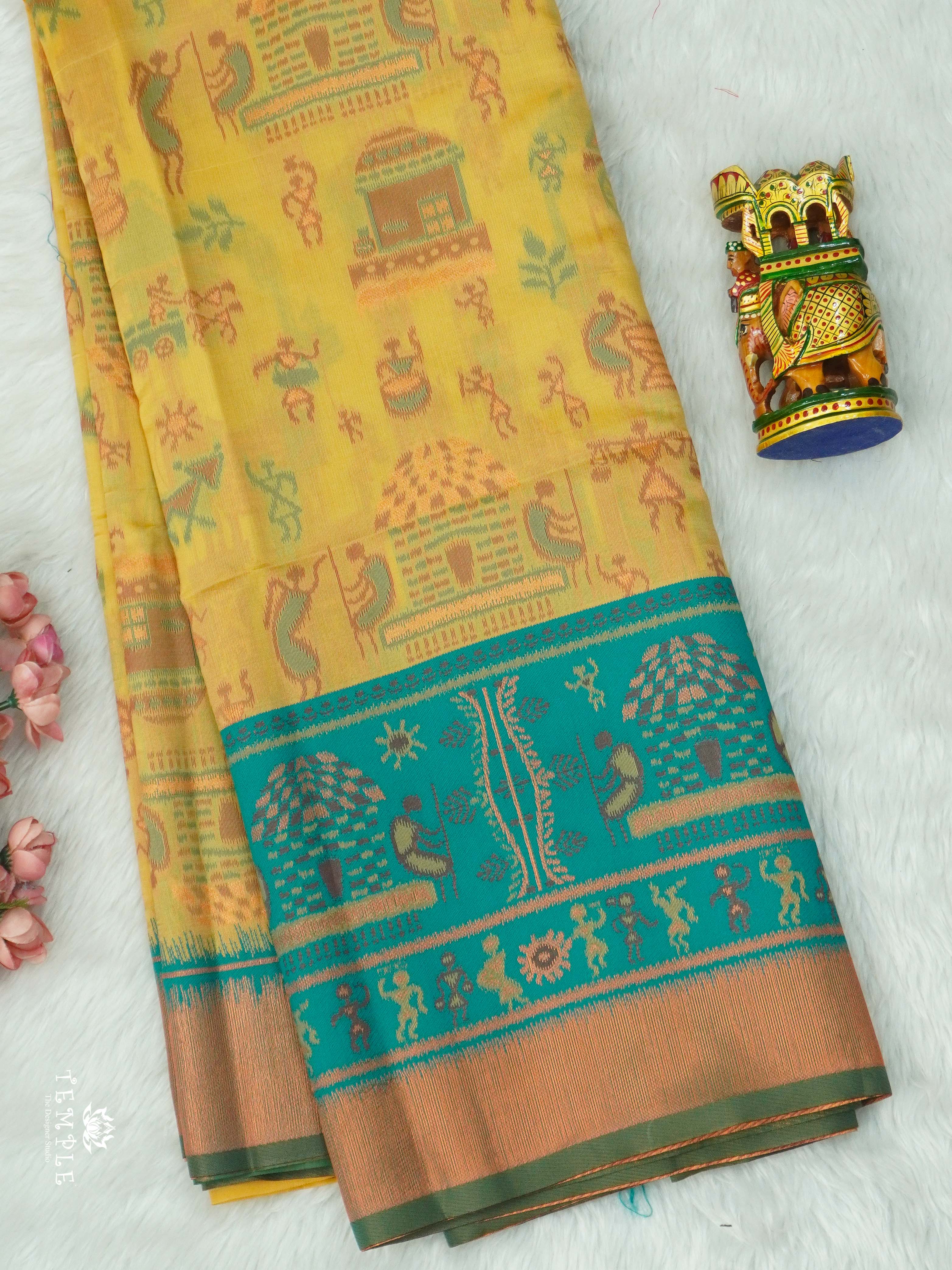 Warli Printed Art Silk Sarees | TTDS2582 | Design 6