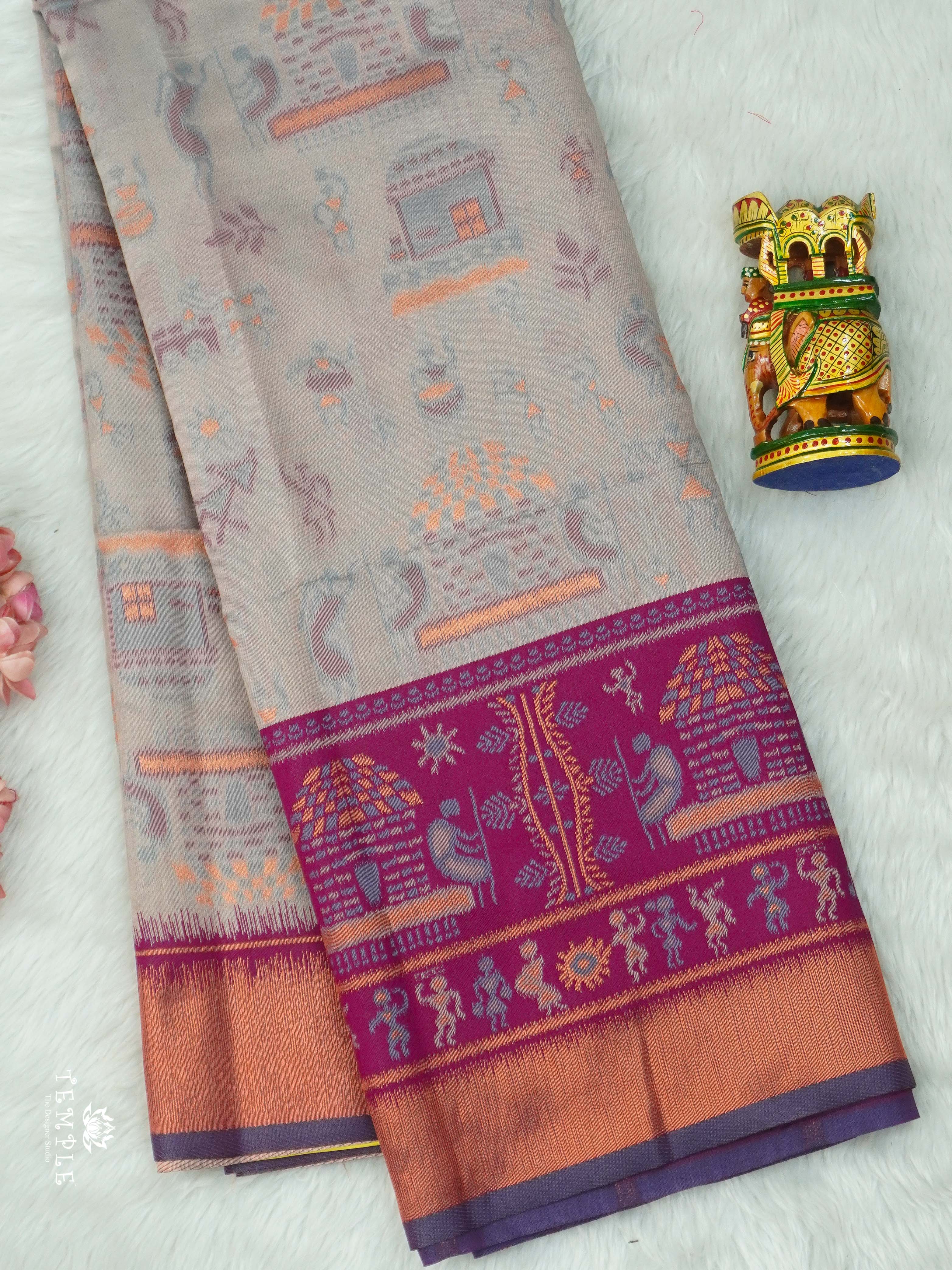 Warli Printed Art Silk Sarees | TTDS2582 | Design 6
