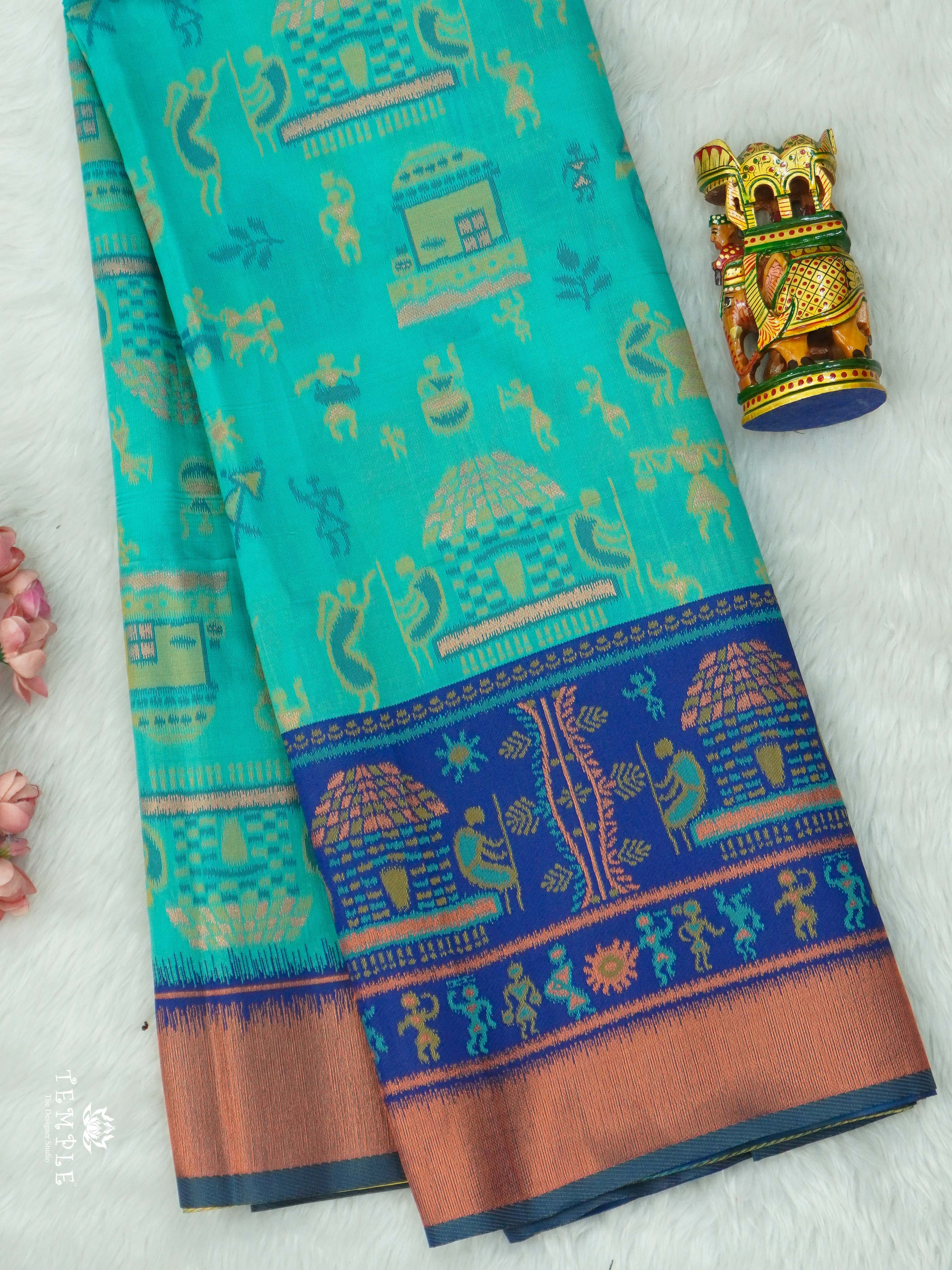 Warli Printed Art Silk Sarees | TTDS2582 | Design 6