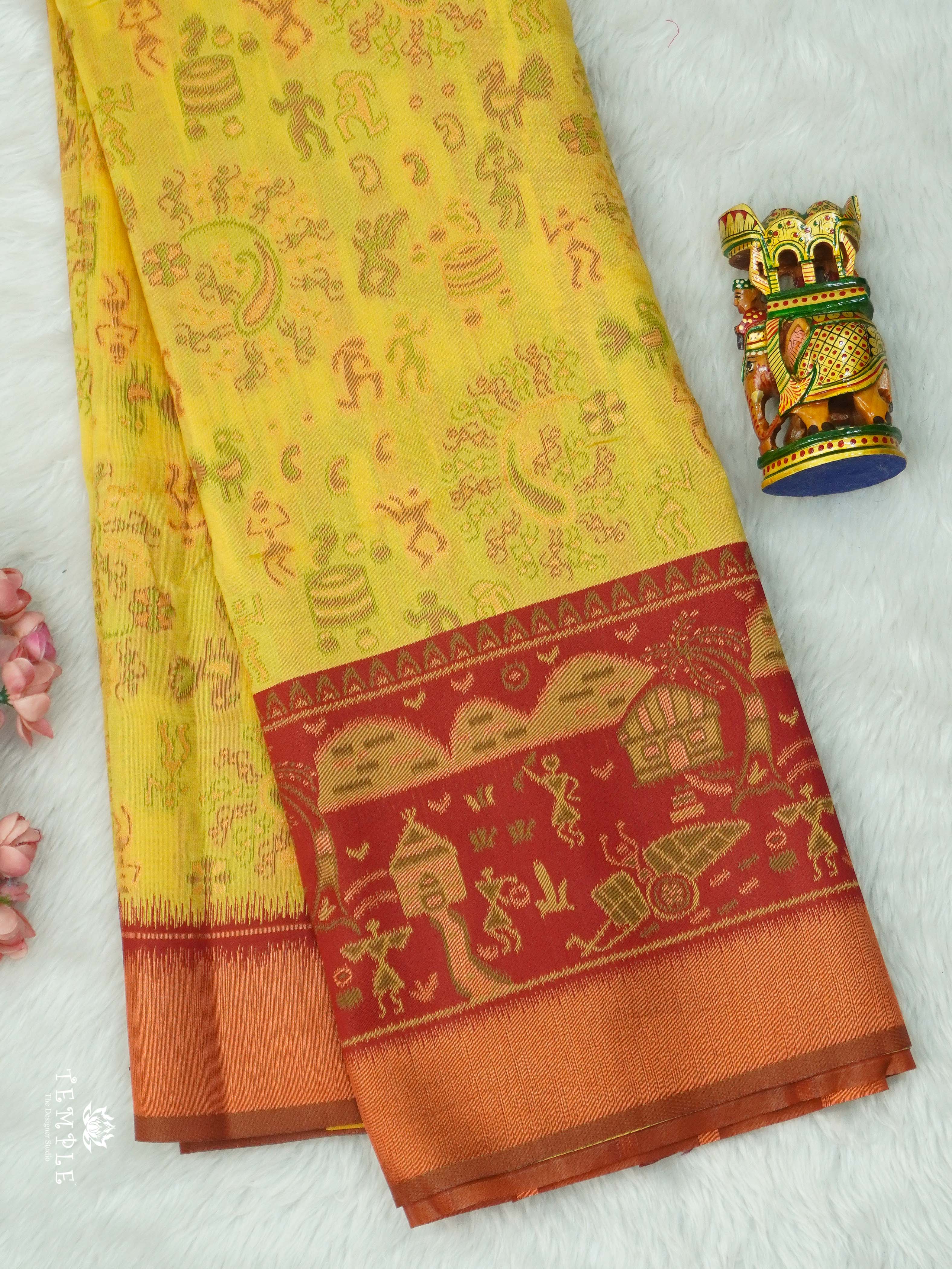 Warli Printed Art Silk Sarees | TTDS2583 | Design 7