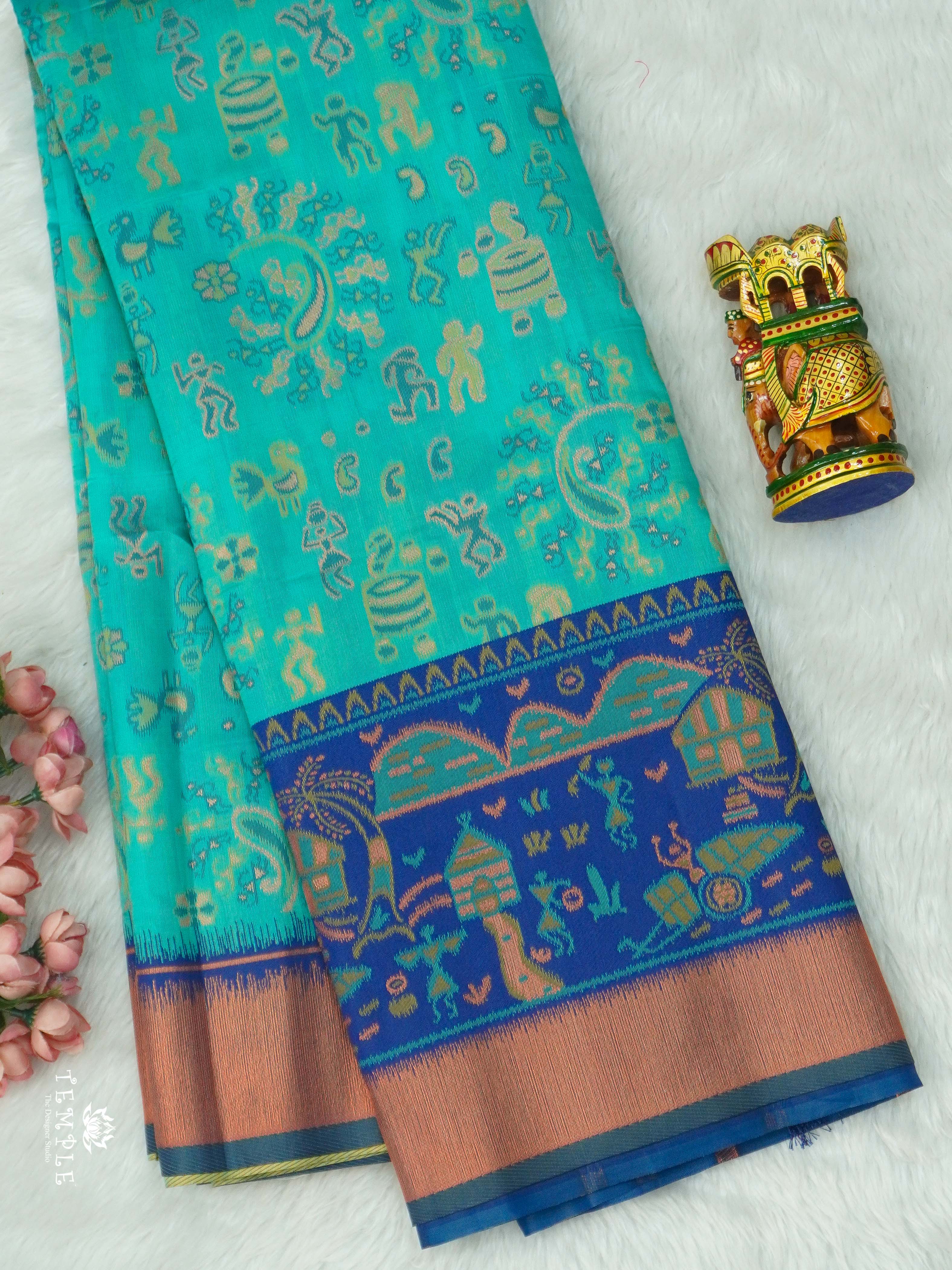 Warli Printed Art Silk Sarees | TTDS2583 | Design 7