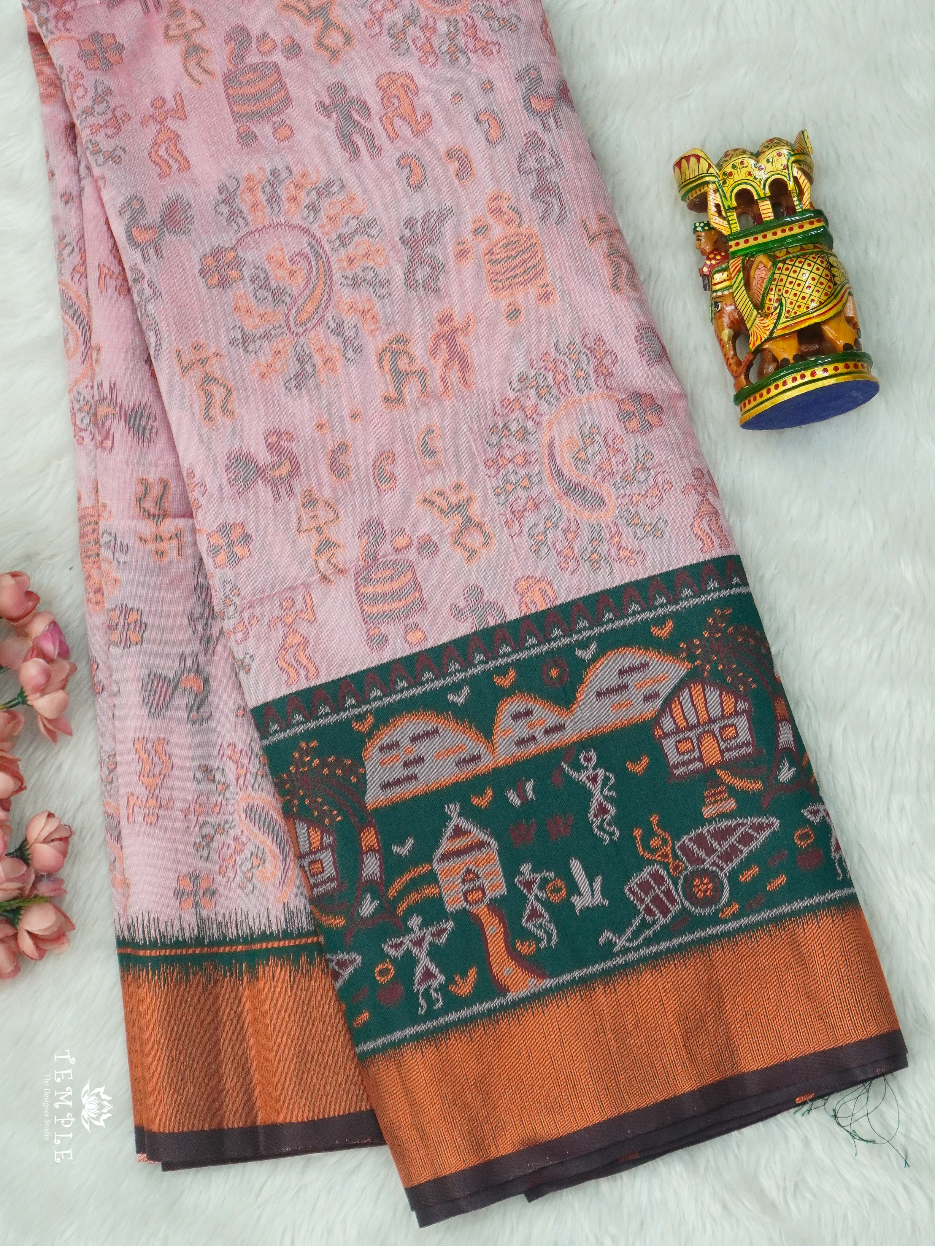 Warli Printed Art Silk Sarees | TTDS2583 | Design 7