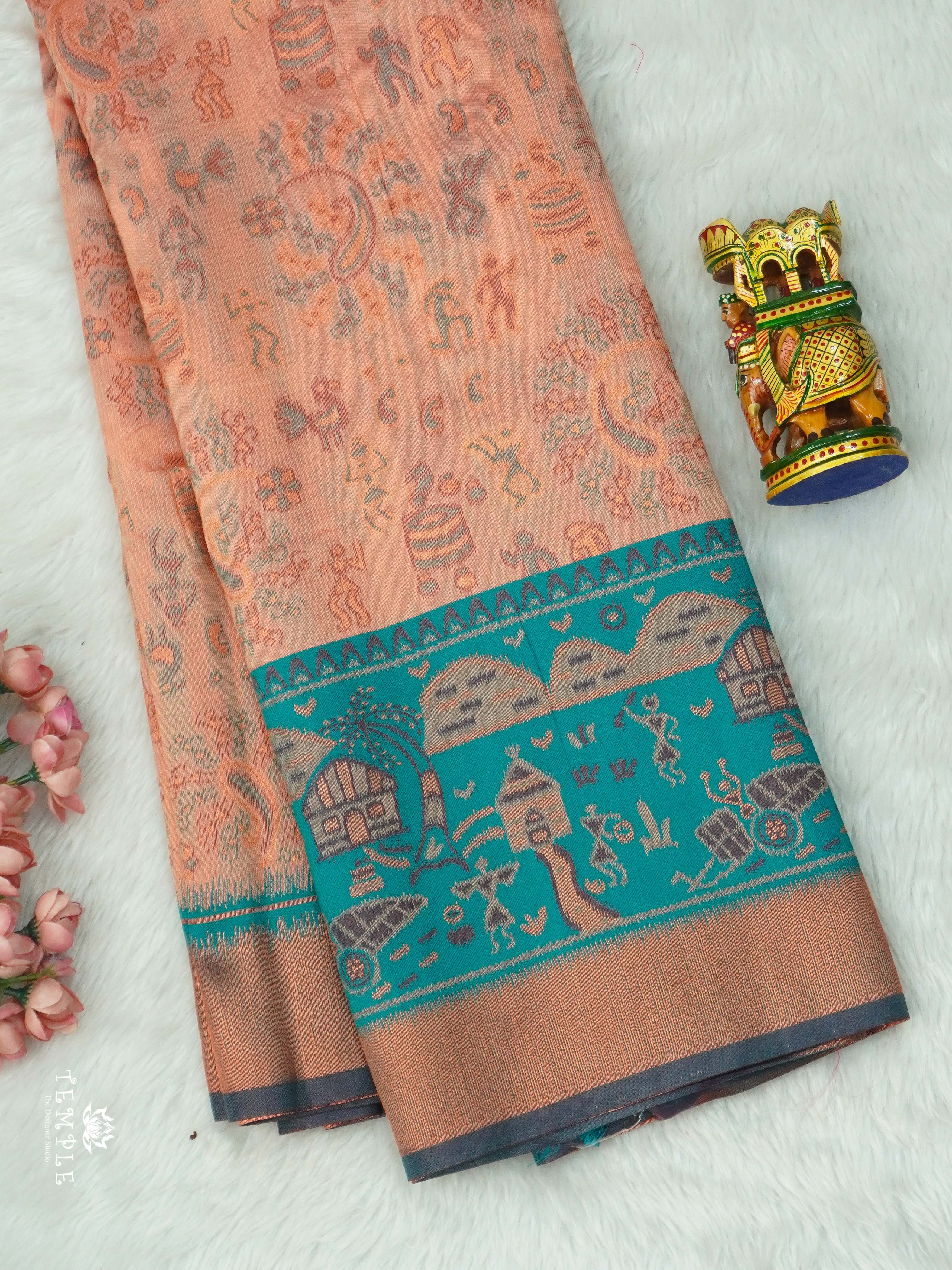 Warli Printed Art Silk Sarees | TTDS2583 | Design 7