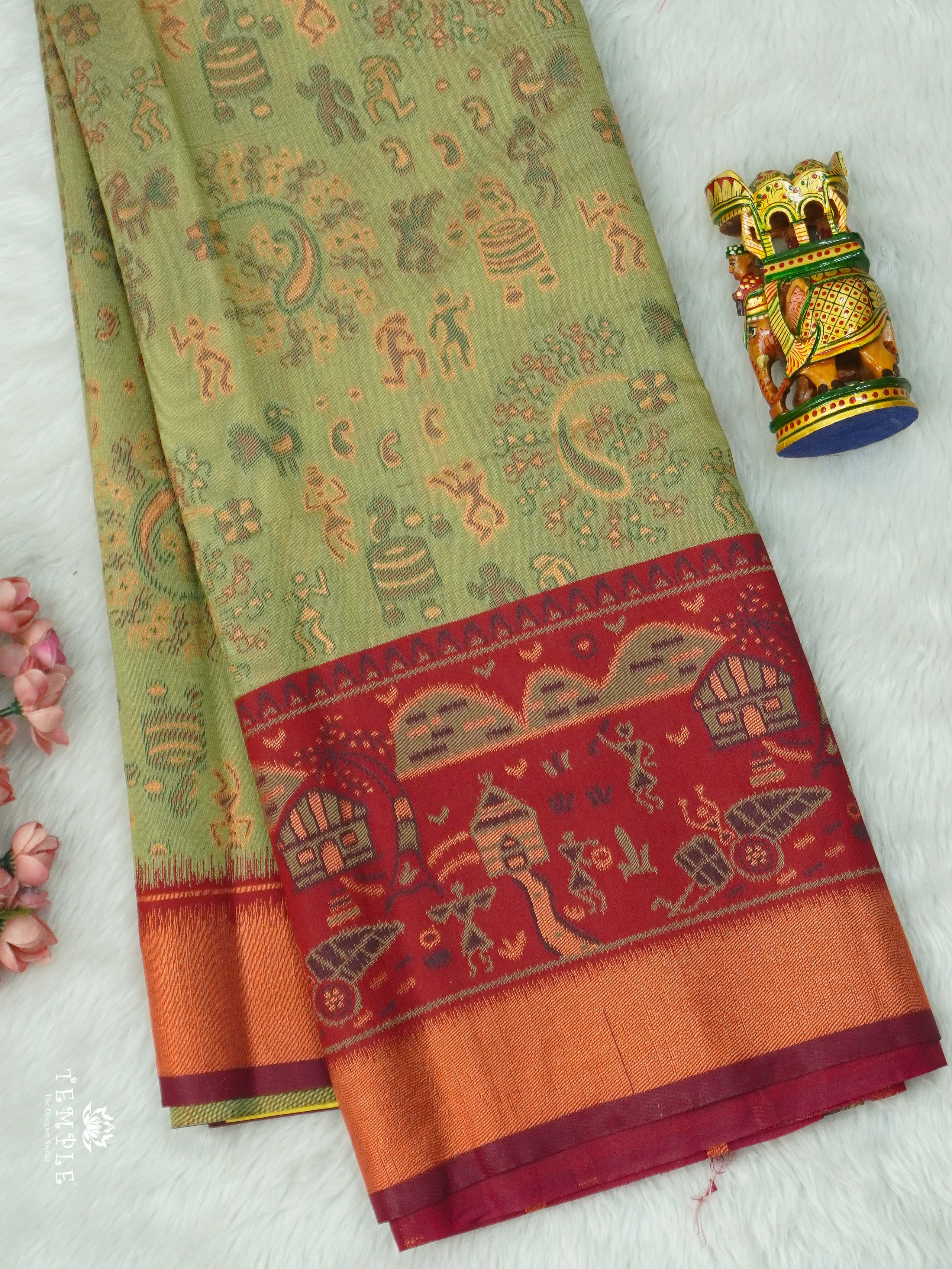 Warli Printed Art Silk Sarees | TTDS2583 | Design 7