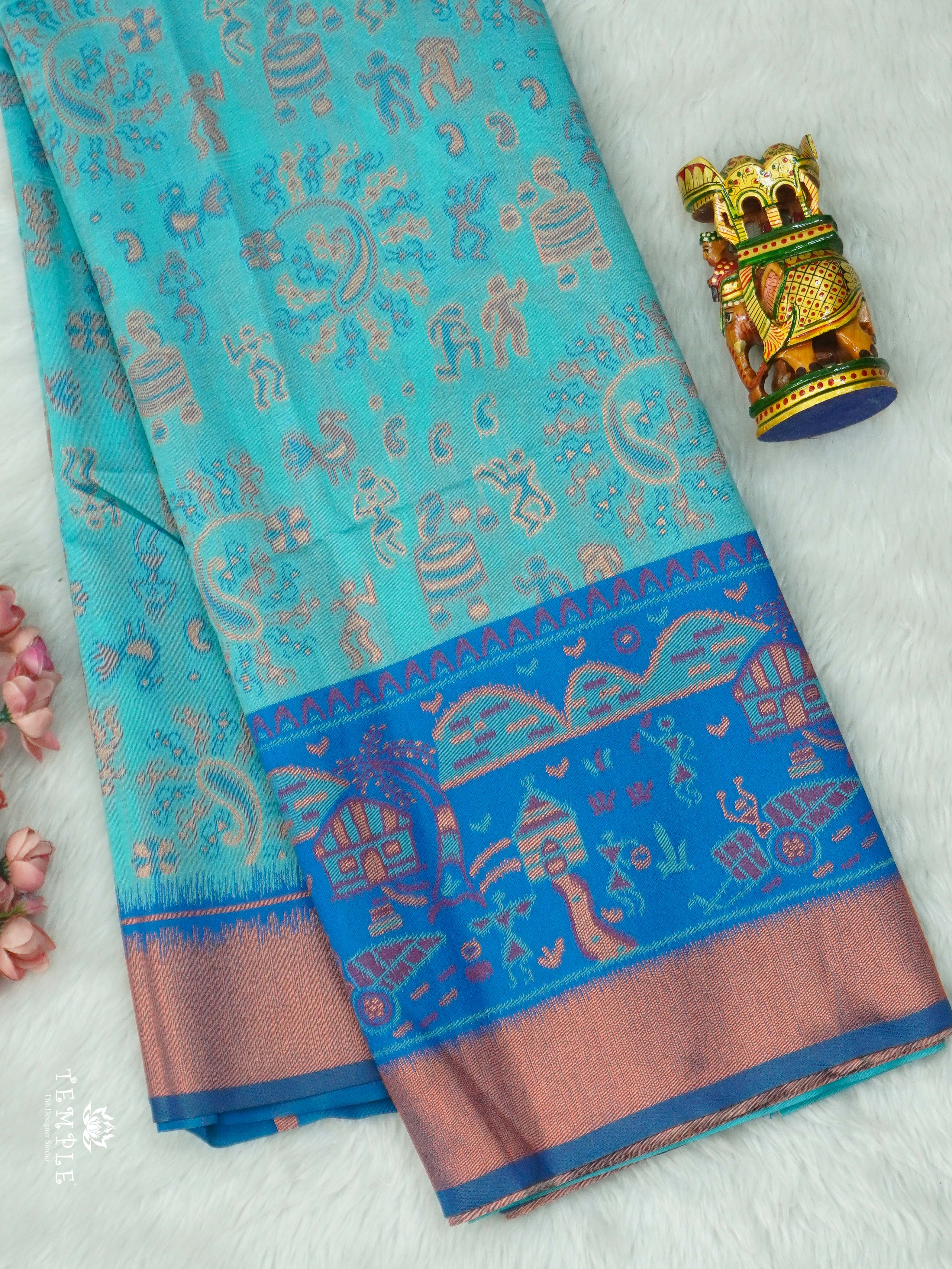 Warli Printed Art Silk Sarees | TTDS2583 | Design 7