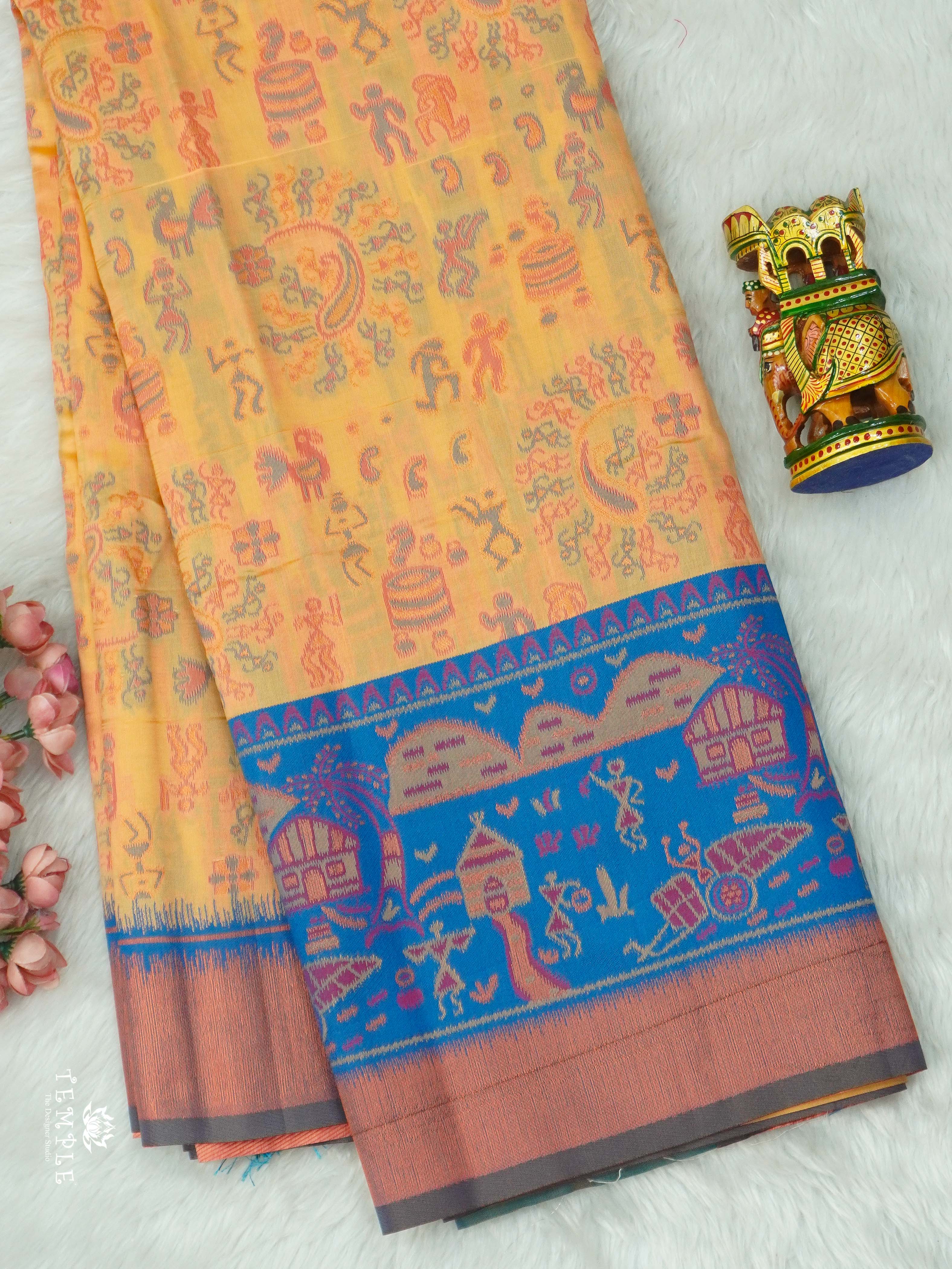 Warli Printed Art Silk Sarees | TTDS2583 | Design 7
