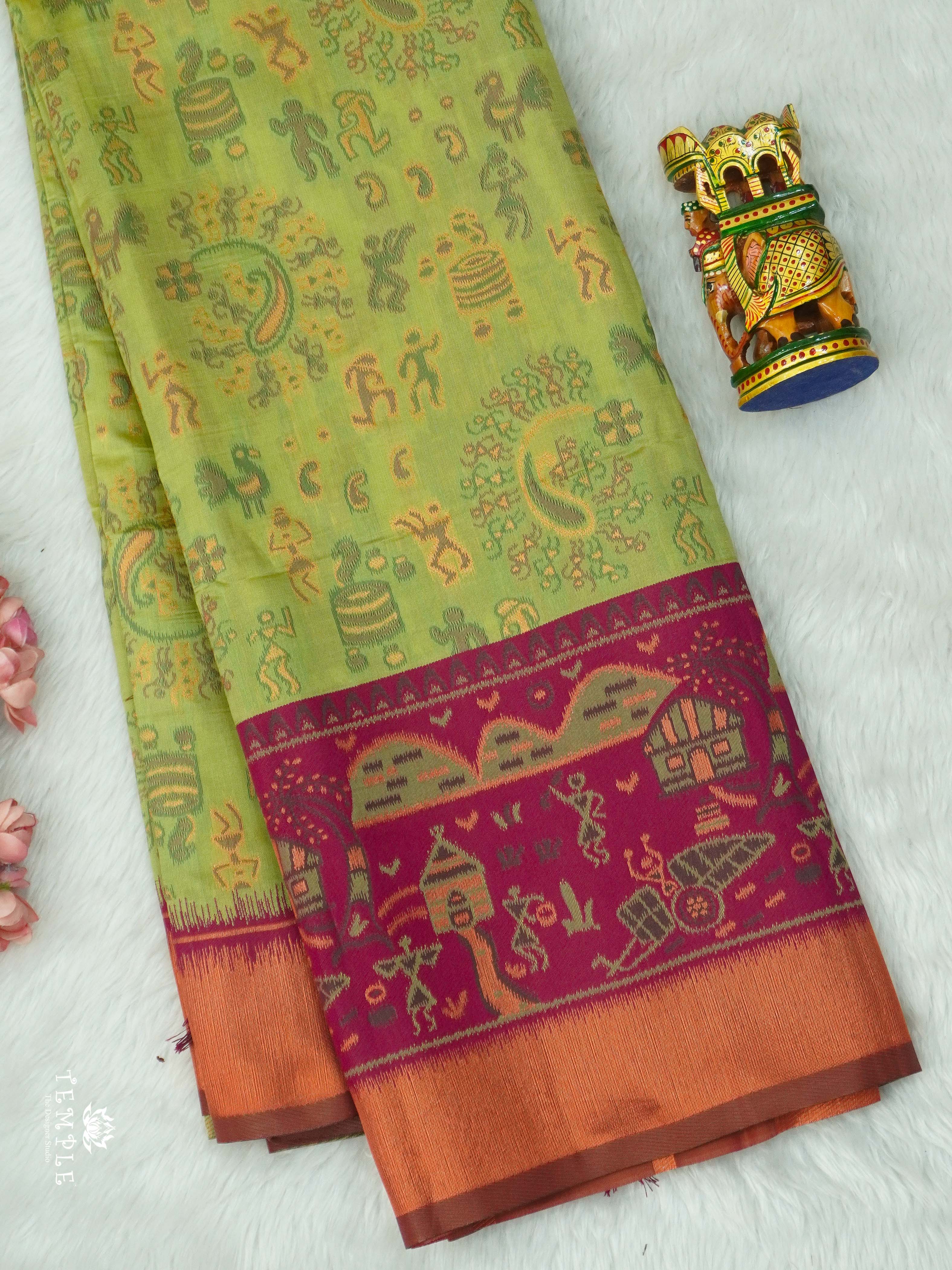 Warli Printed Art Silk Sarees | TTDS2583 | Design 7