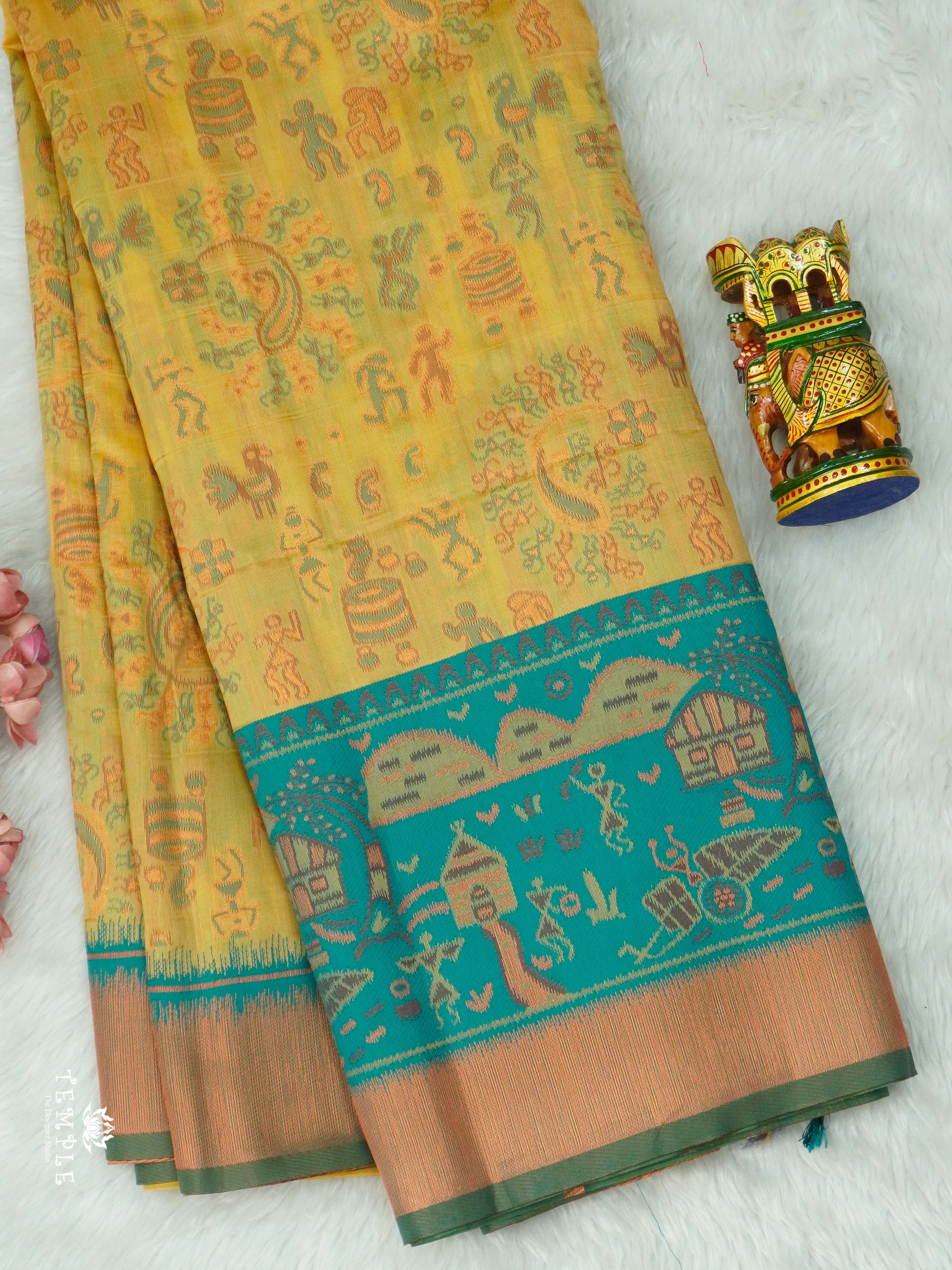 Warli Printed Art Silk Sarees | TTDS2583 | Design 7
