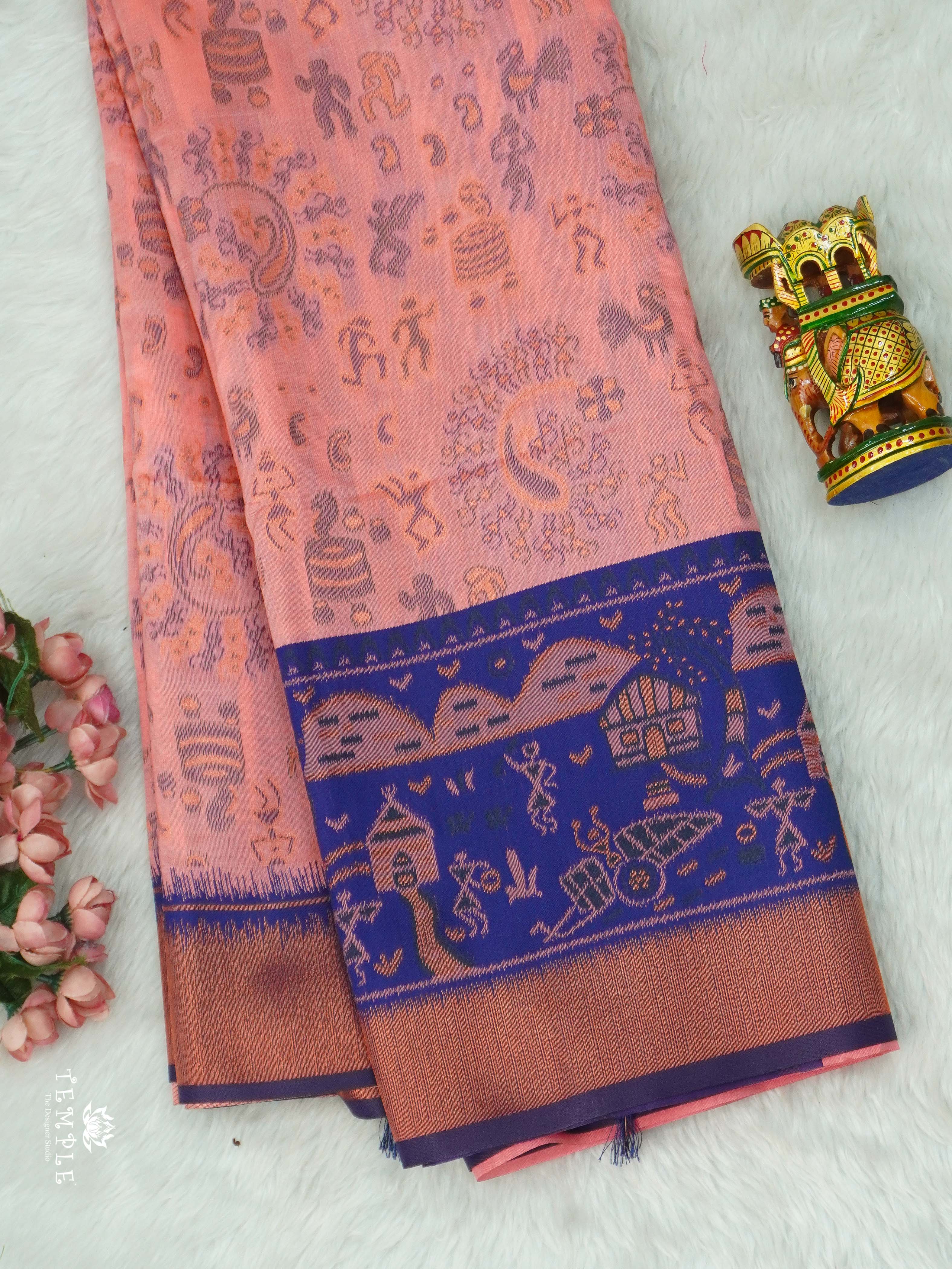Warli Printed Art Silk Sarees | TTDS2583 | Design 7
