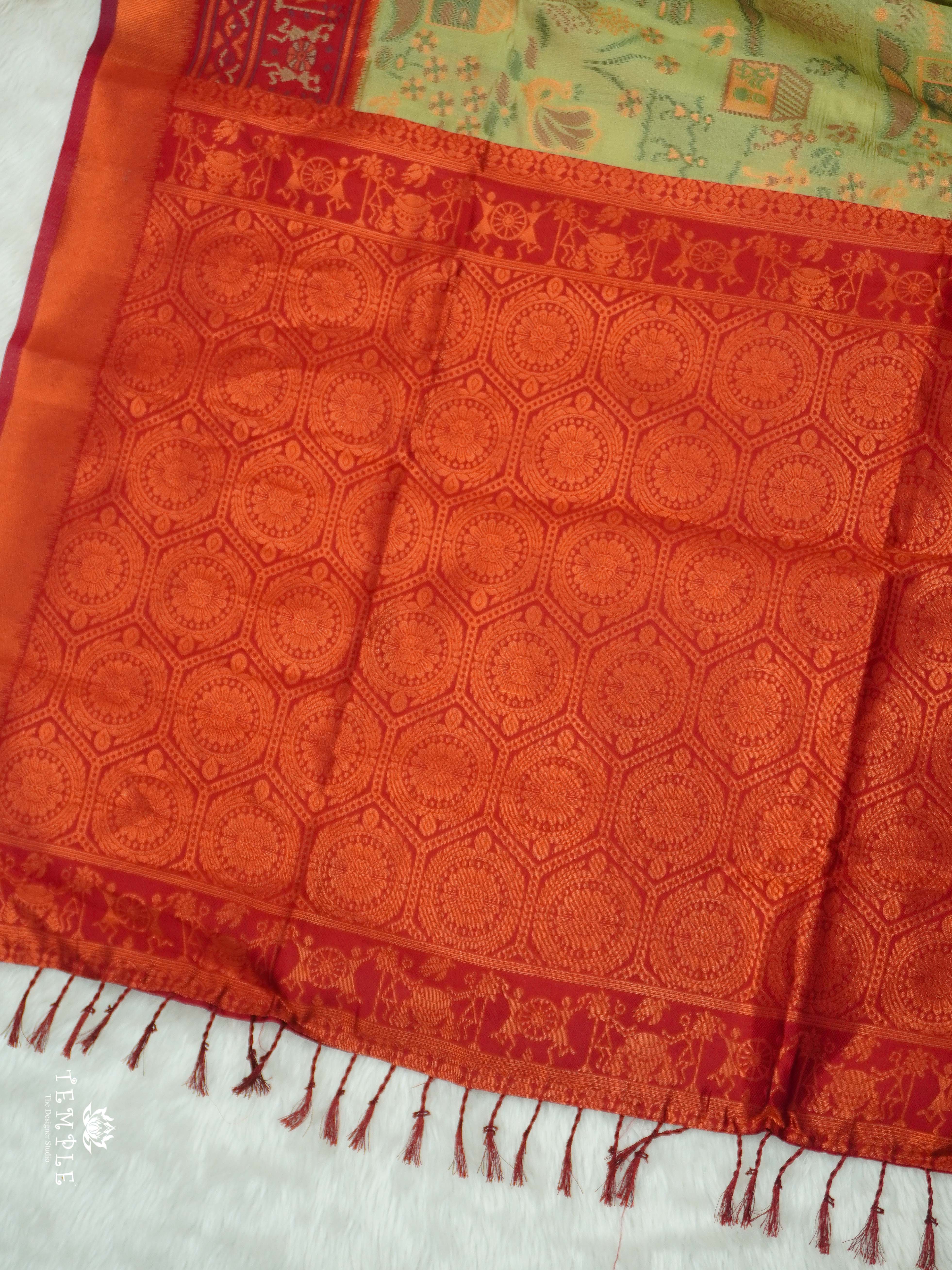 Warli Printed Art Silk Sarees | TTDS2570 | Design 3