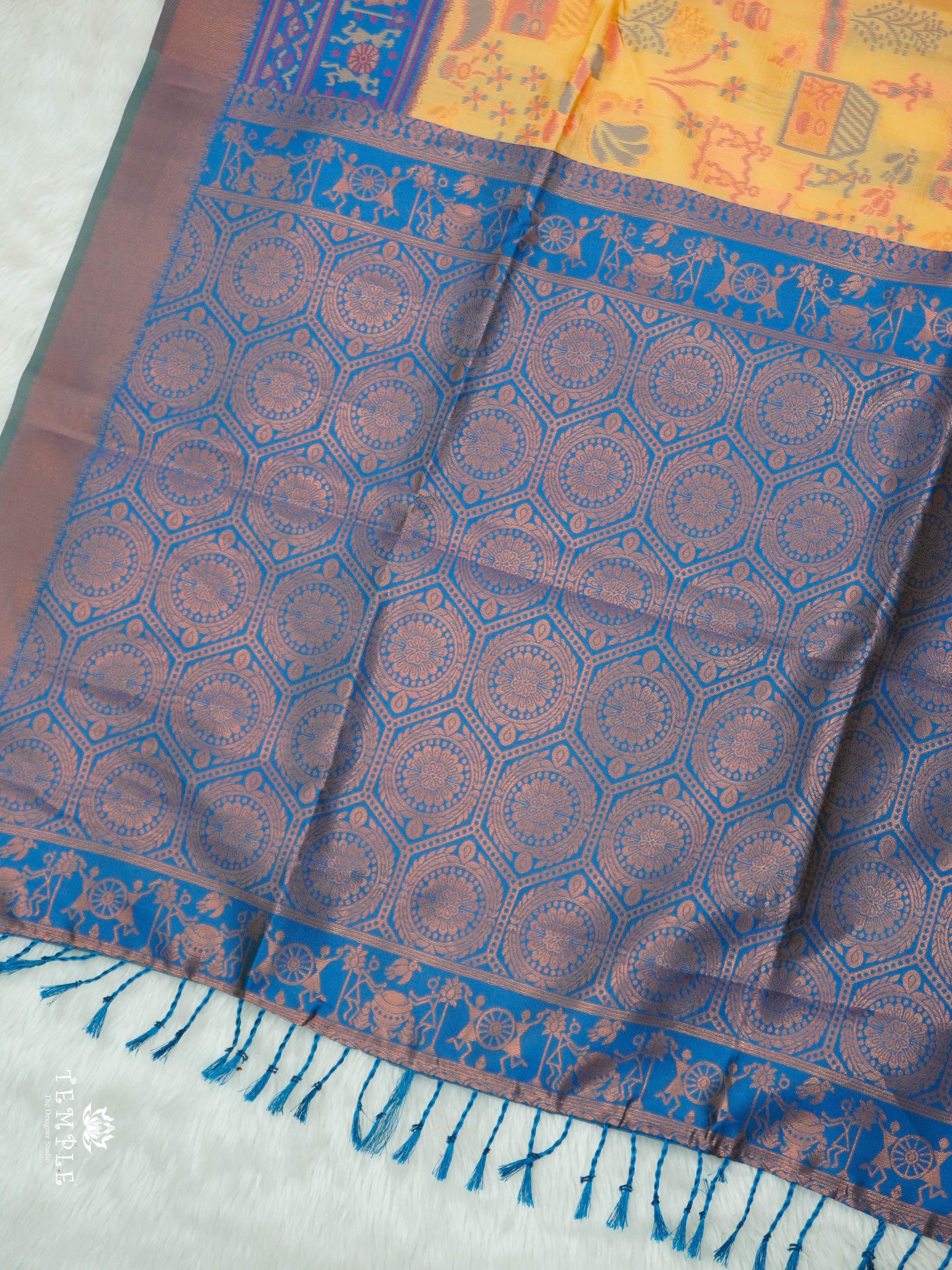 Warli Printed Art Silk Sarees | TTDS2570 | Design 3