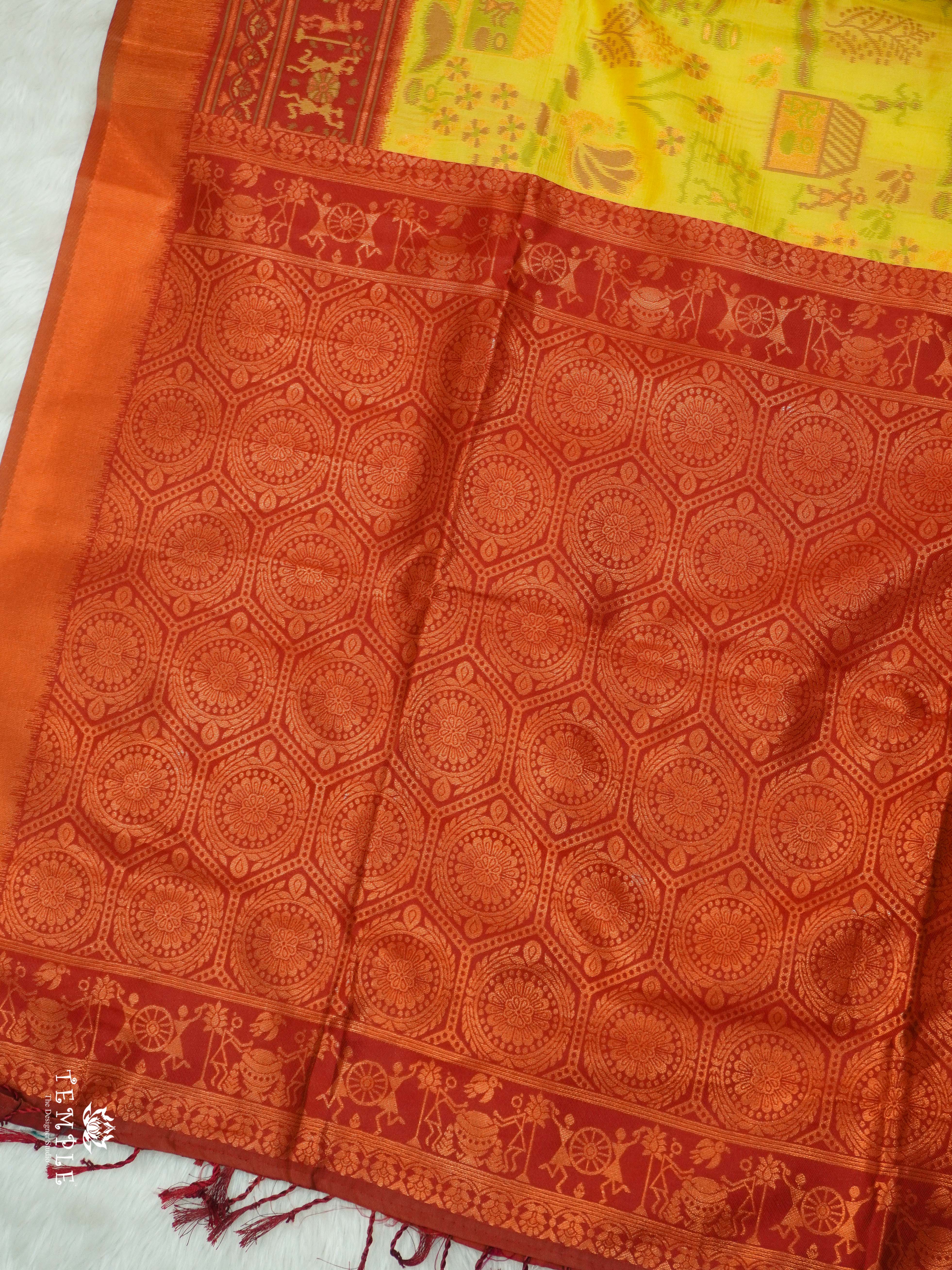 Warli Printed Art Silk Sarees | TTDS2570 | Design 3