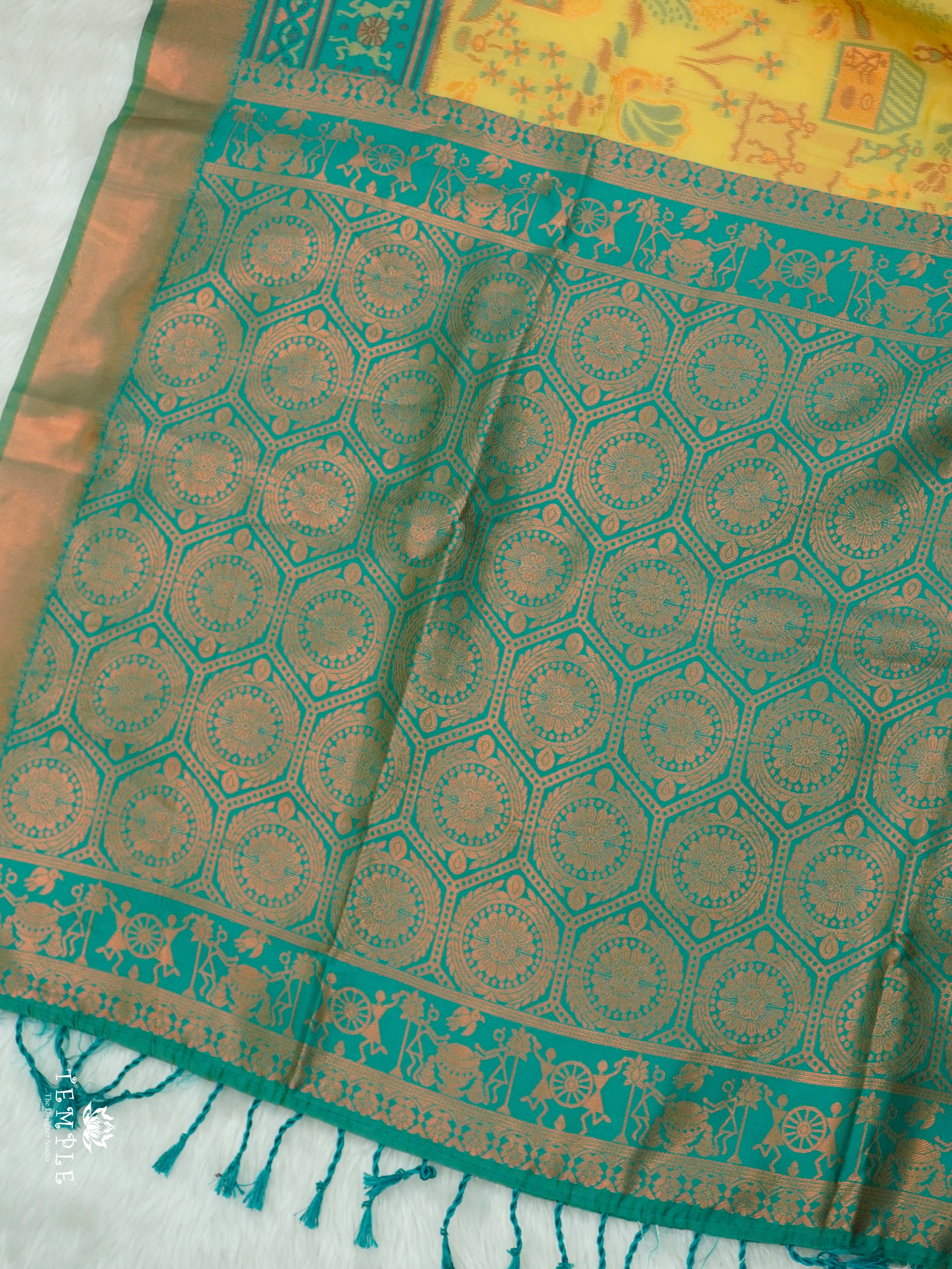 Warli Printed Art Silk Sarees | TTDS2570 | Design 3