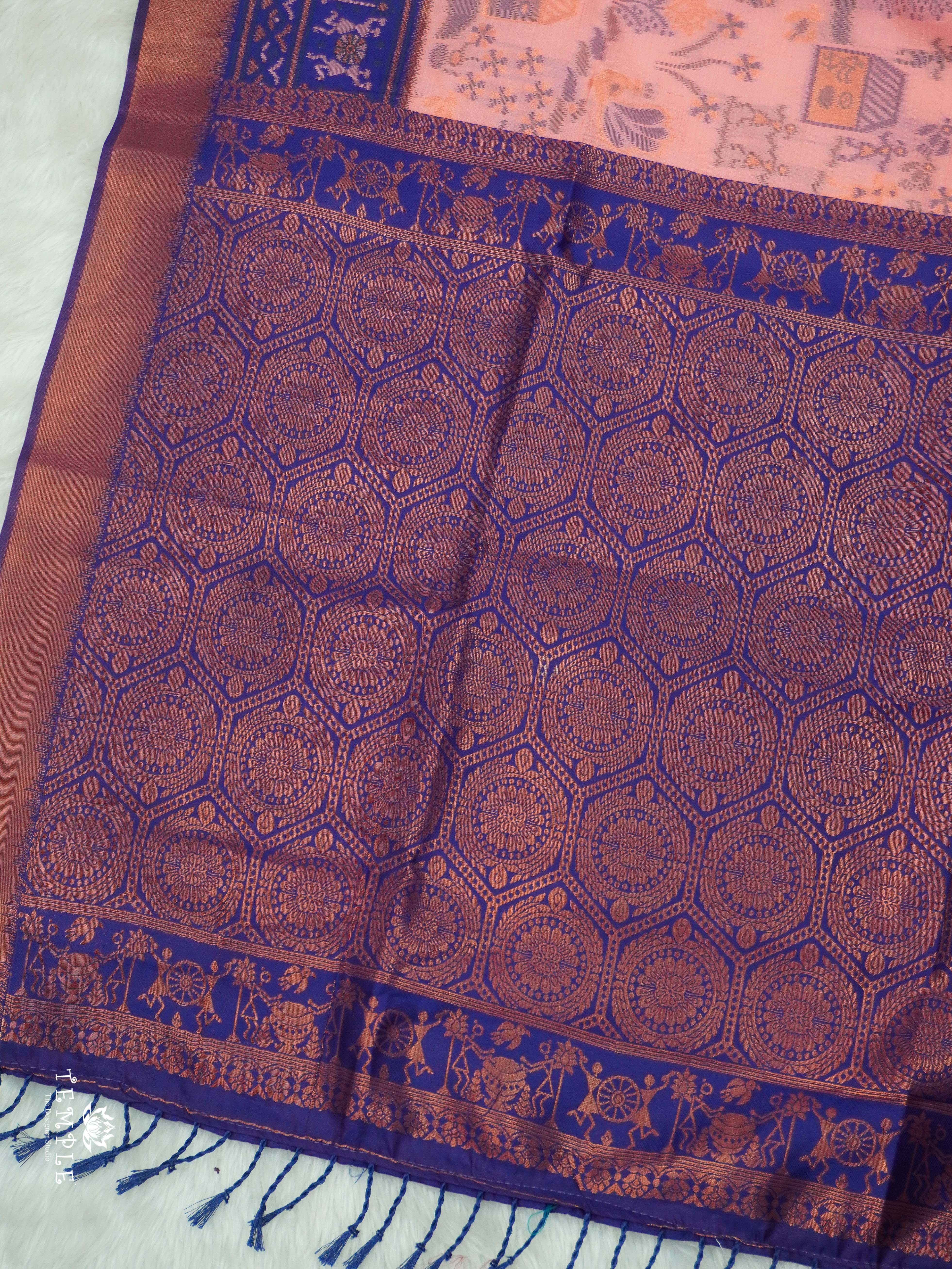 Warli Printed Art Silk Sarees | TTDS2570 | Design 3