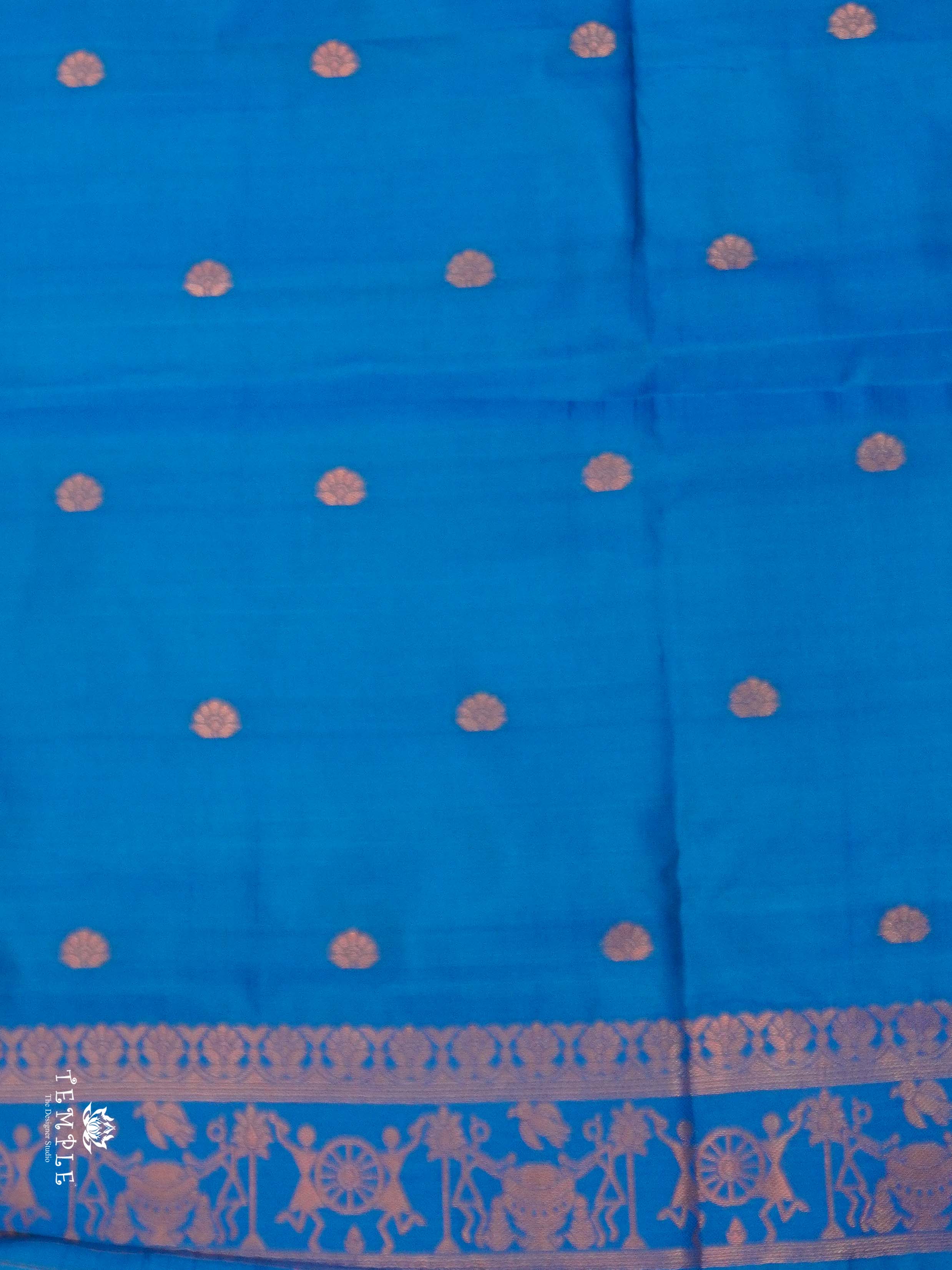Warli Printed Art Silk Sarees | TTDS2570 | Design 3