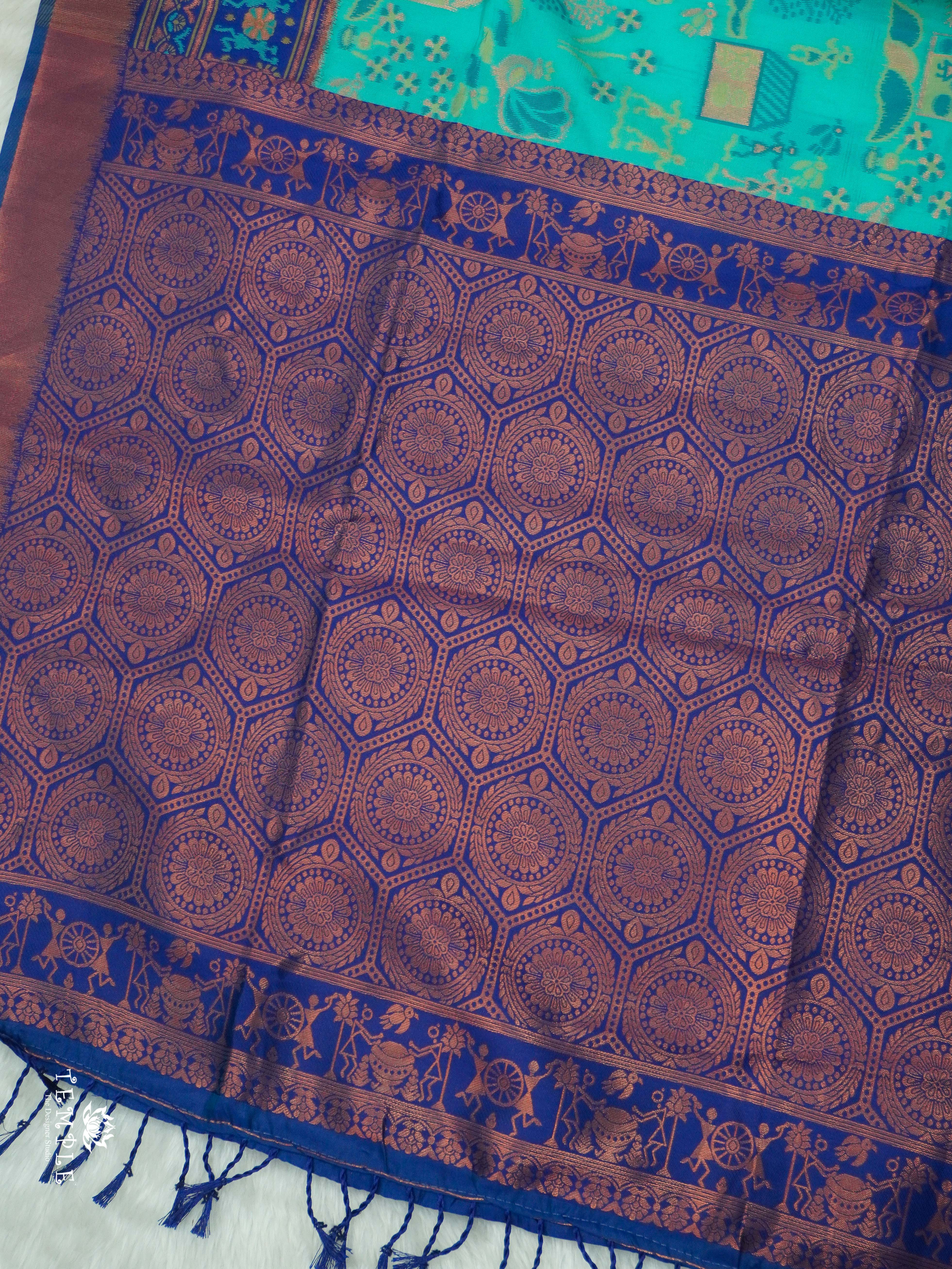 Warli Printed Art Silk Sarees | TTDS2570 | Design 3