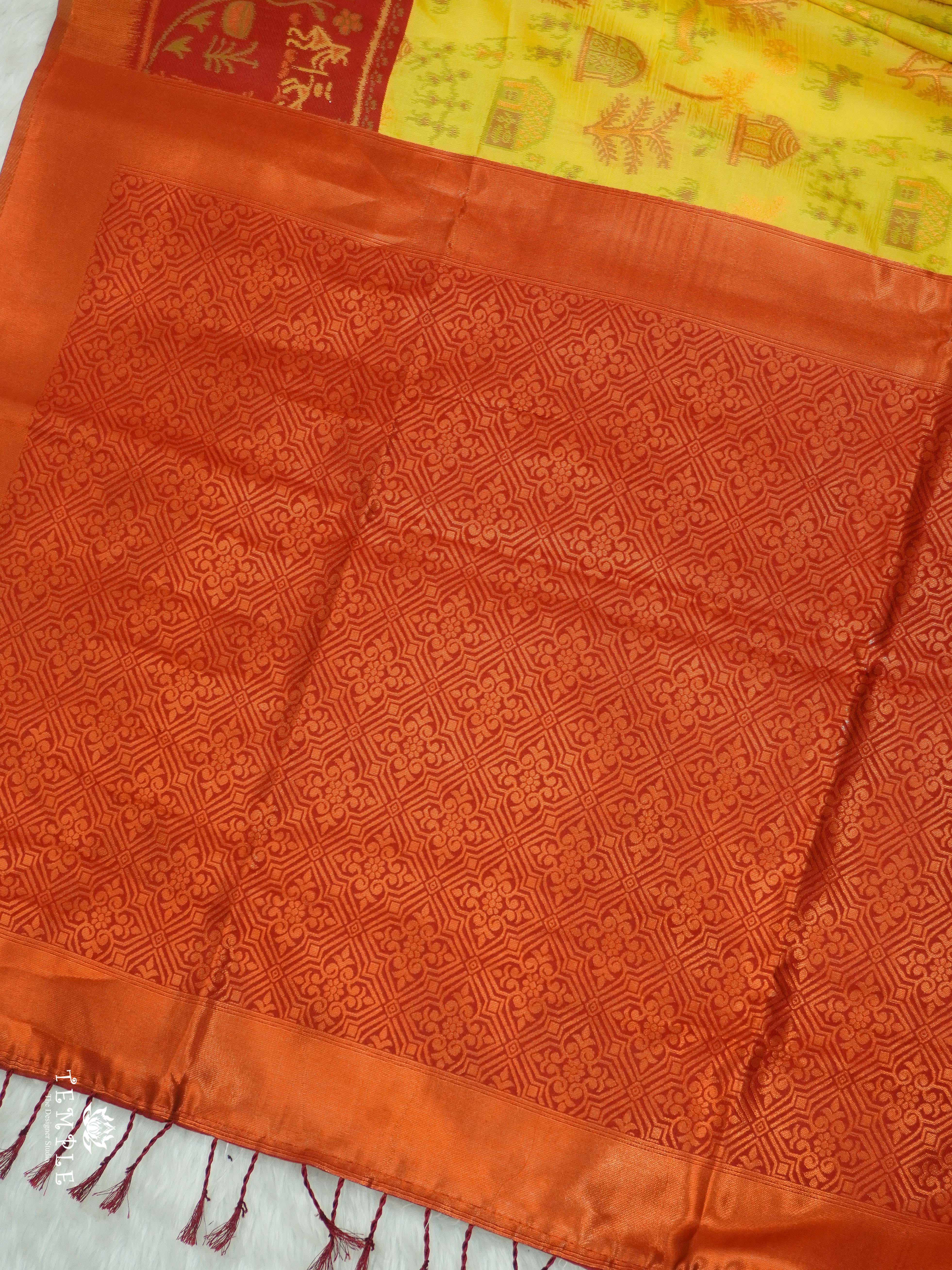 Warli Printed Art Silk Sarees | TTDS2571 | Design 4