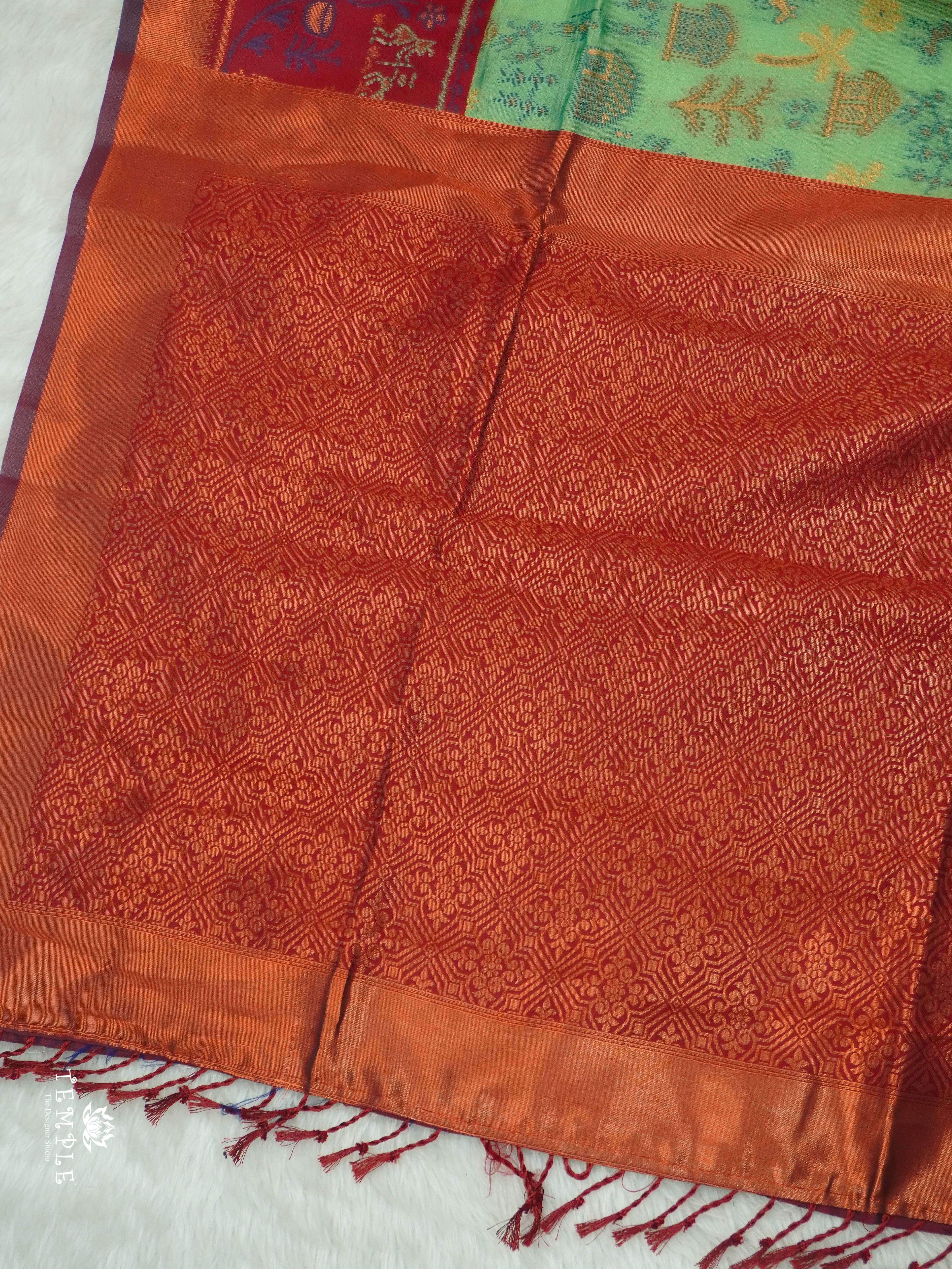 Warli Printed Art Silk Sarees | TTDS2571 | Design 4 .
