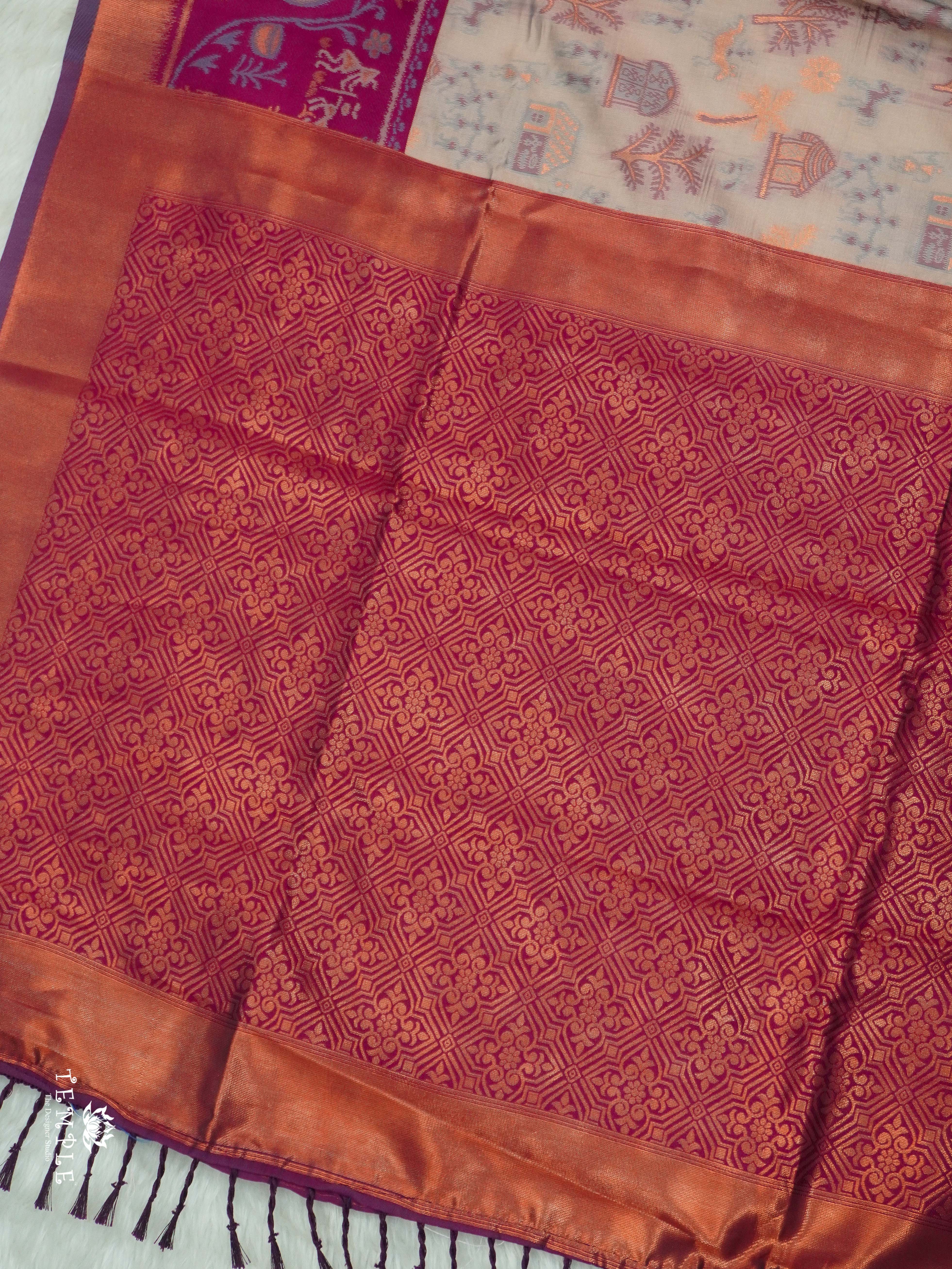 Warli Printed Art Silk Sarees | TTDS2571 | Design 4