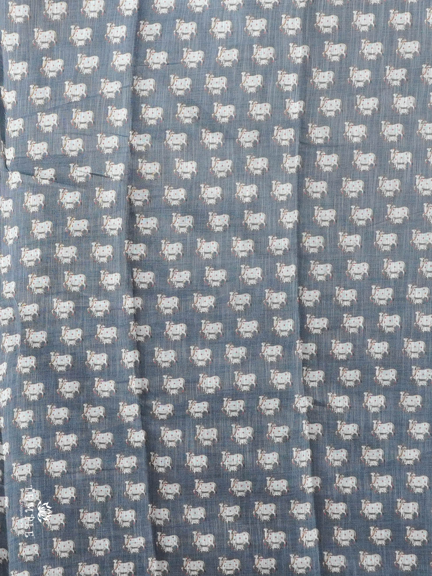 Pichwai Printed Linen Cotton Saree | TTDS3050