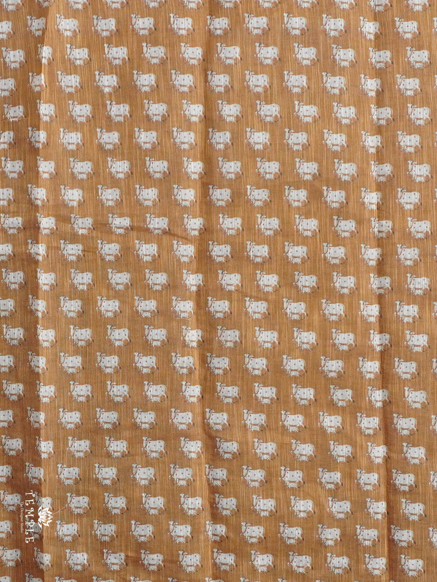 Pichwai Printed Linen Cotton Saree | TTDS3050