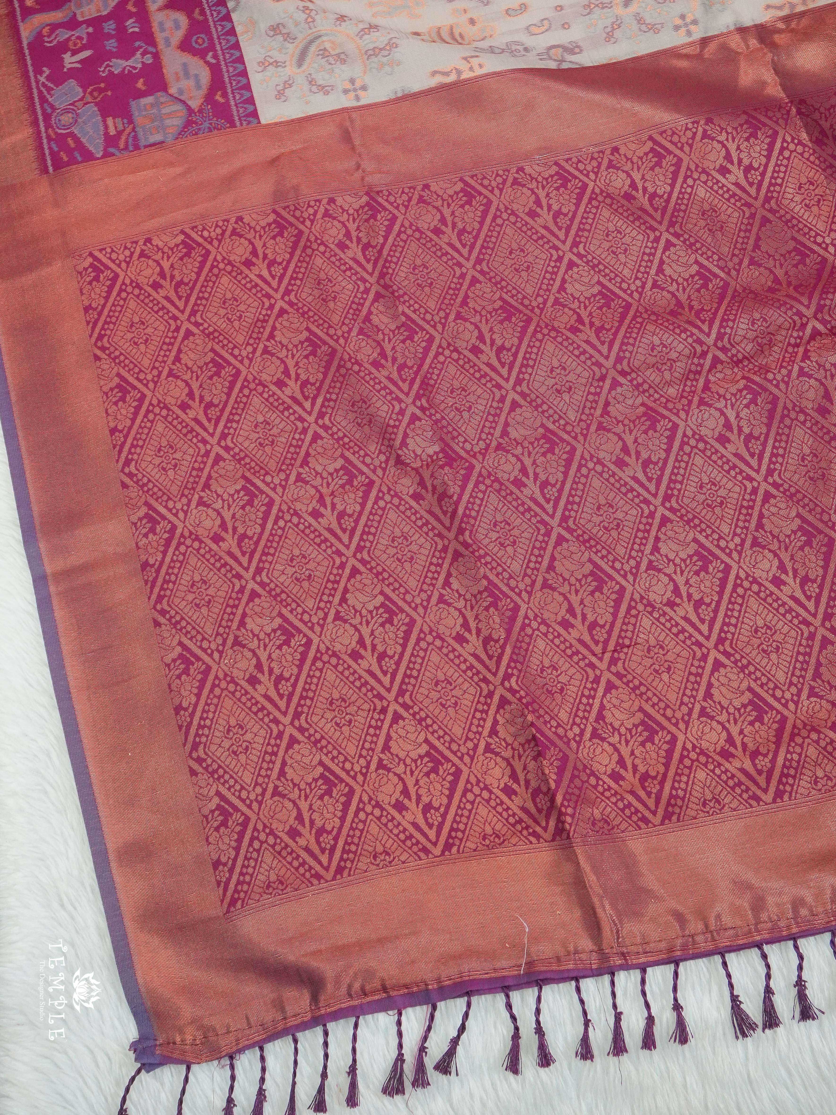 Warli Printed Art Silk Sarees | TTDS2583 | Design 7