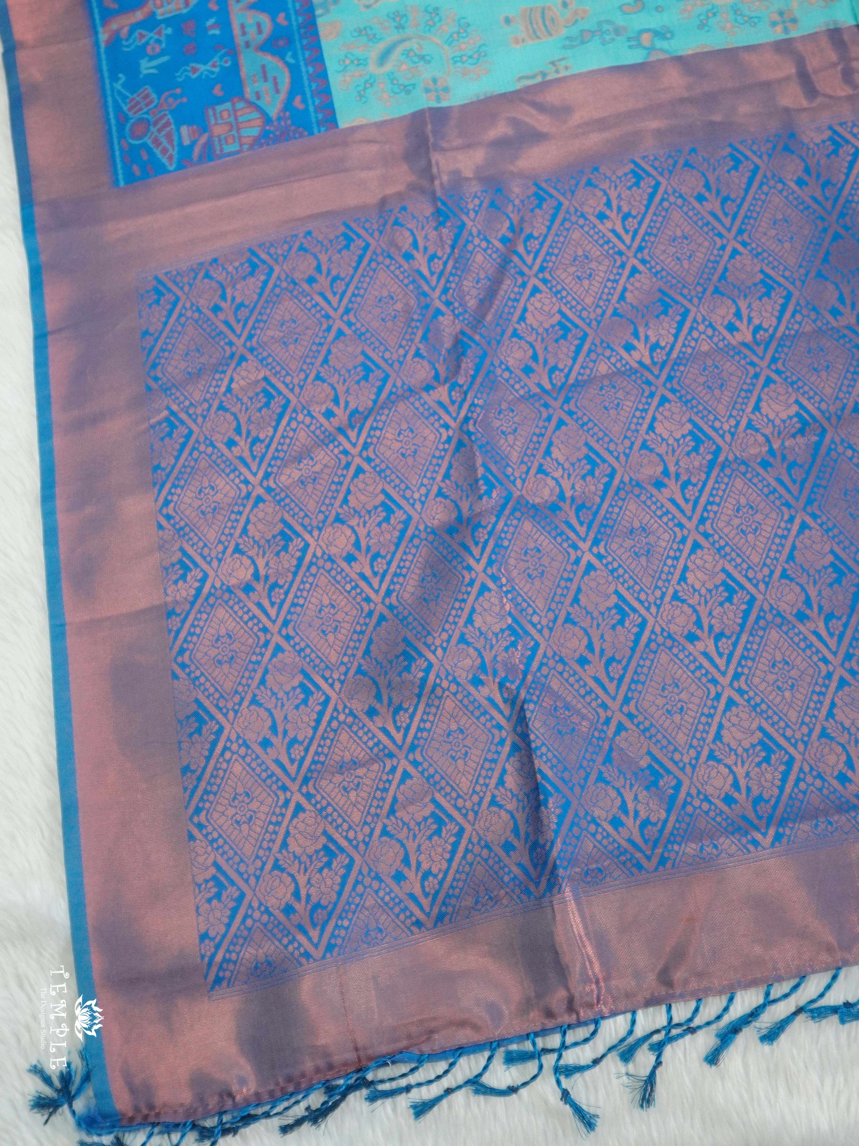 Warli Printed Art Silk Sarees | TTDS2583 | Design 7