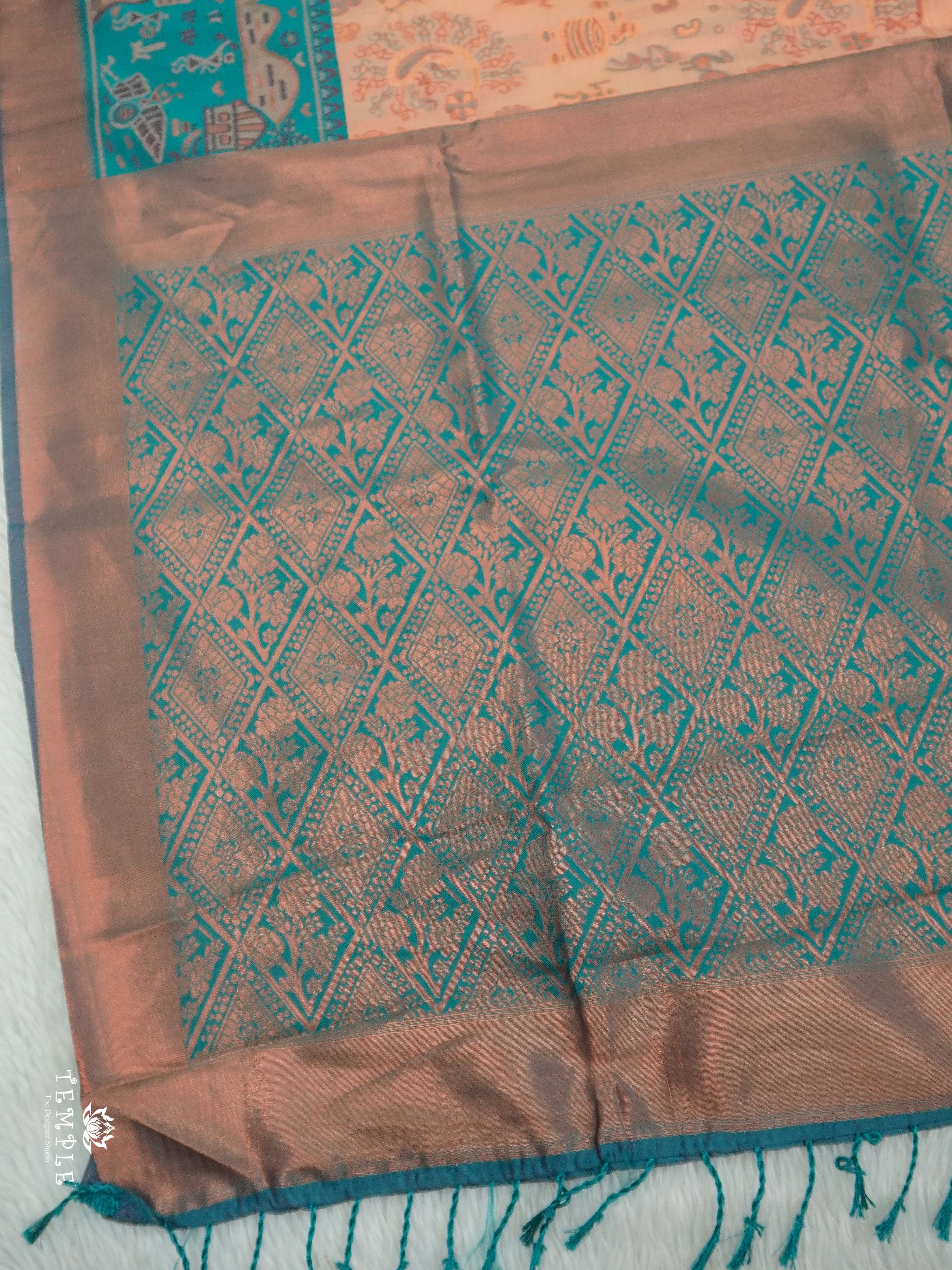 Warli Printed Art Silk Sarees | TTDS2583 | Design 7